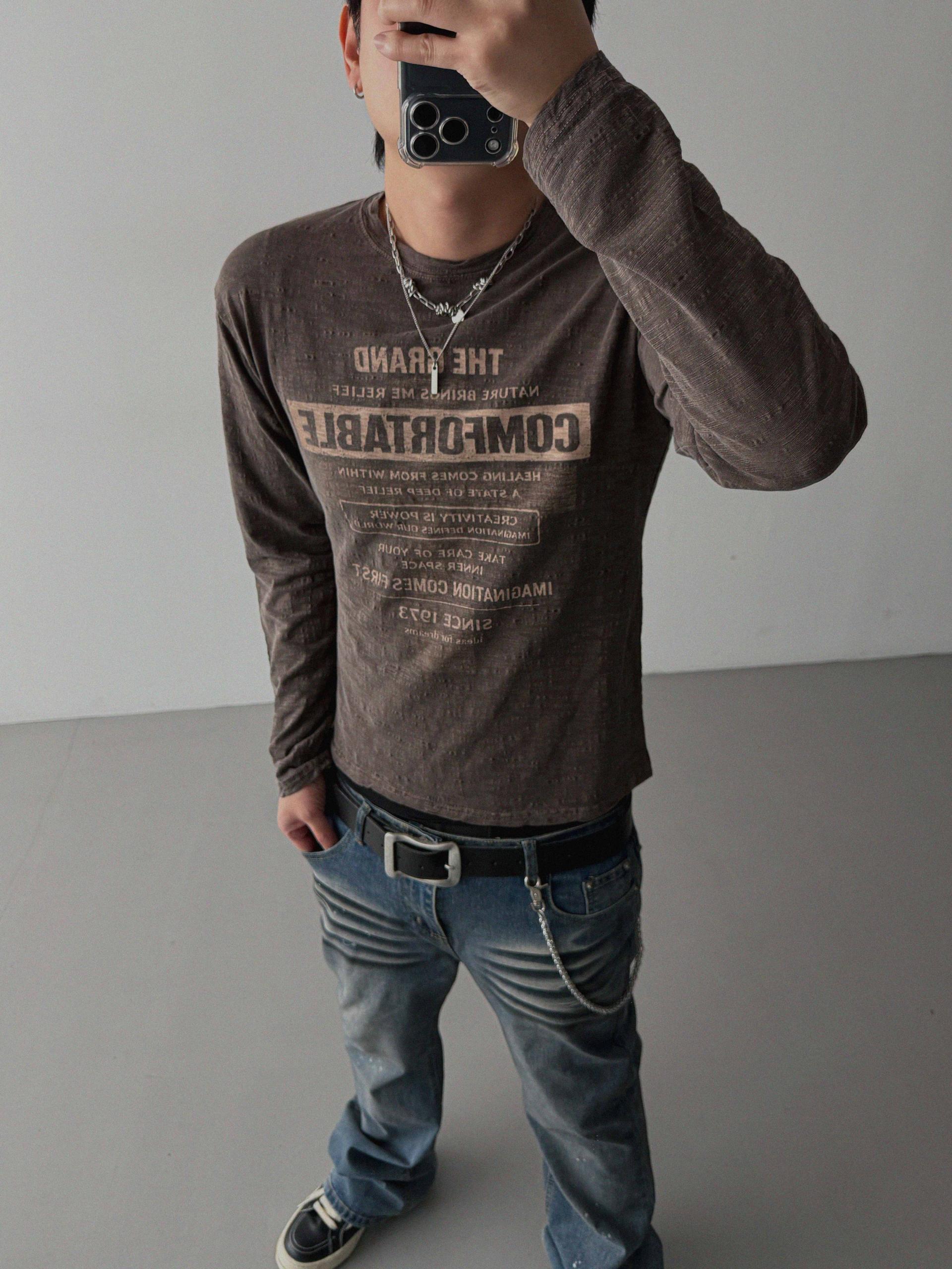 Comfort pigment slub slim t