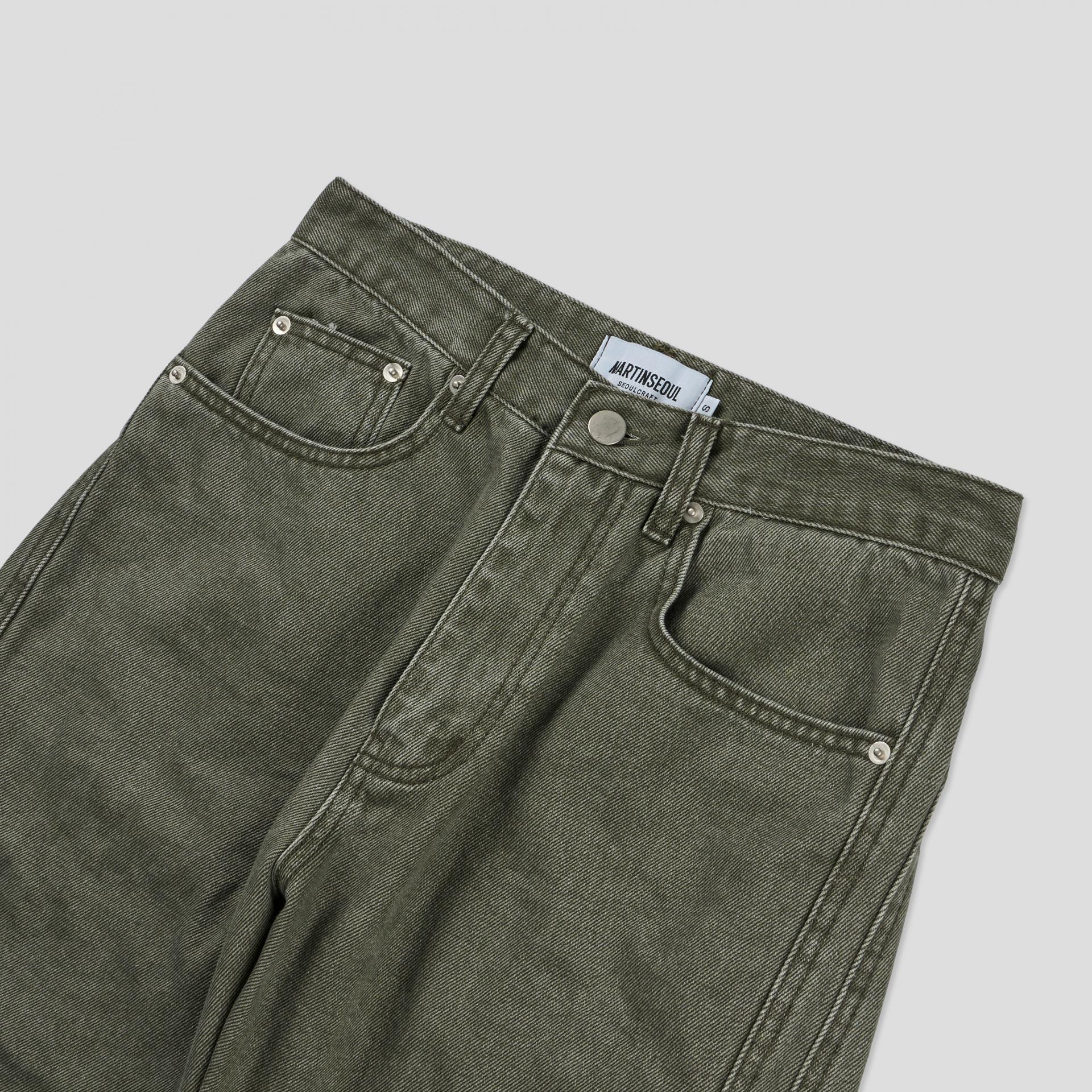 FW Double pocket curved flare pants