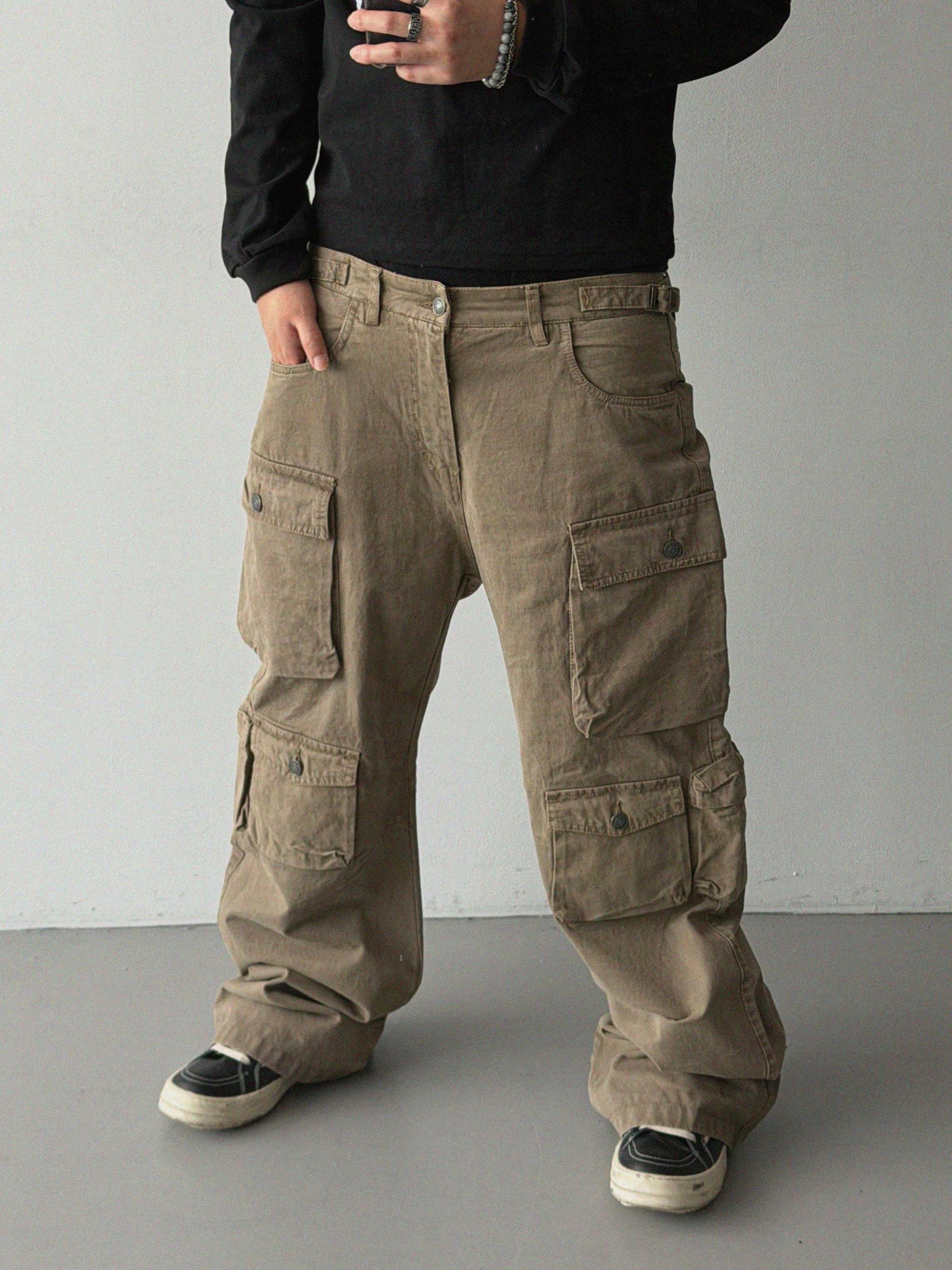 Block cargo wide pants