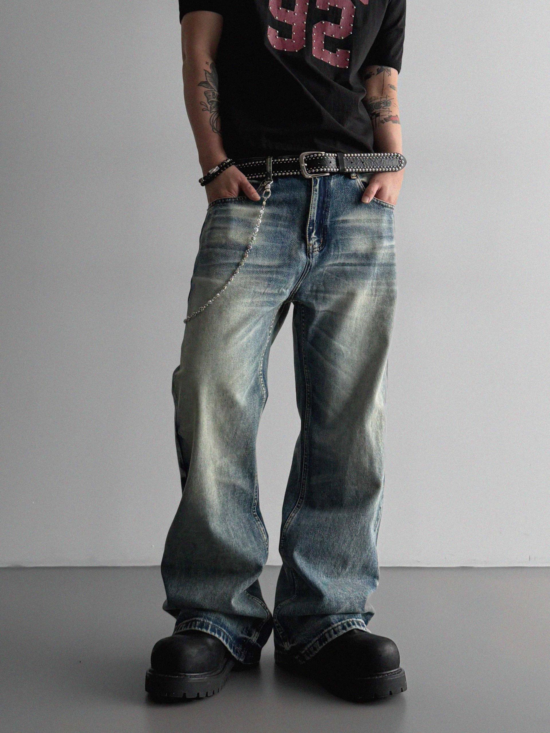 Mobe sand flare denim pants