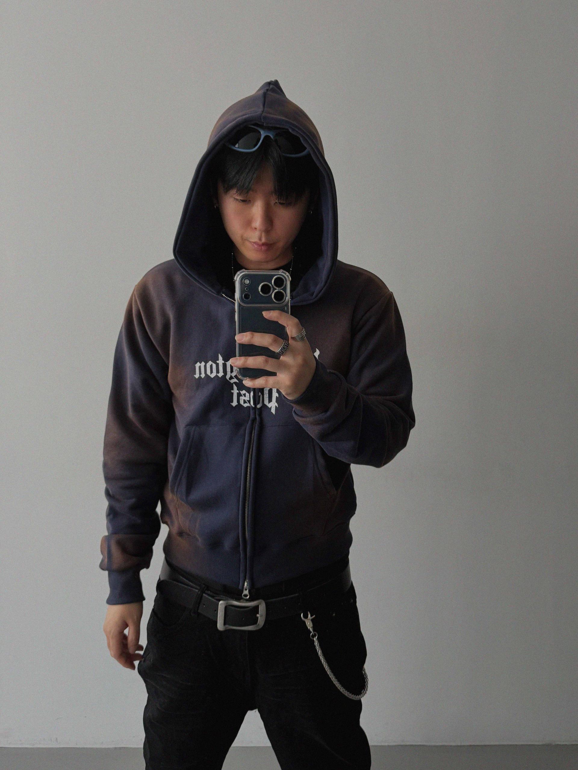 Washington crop hoodie zip-up