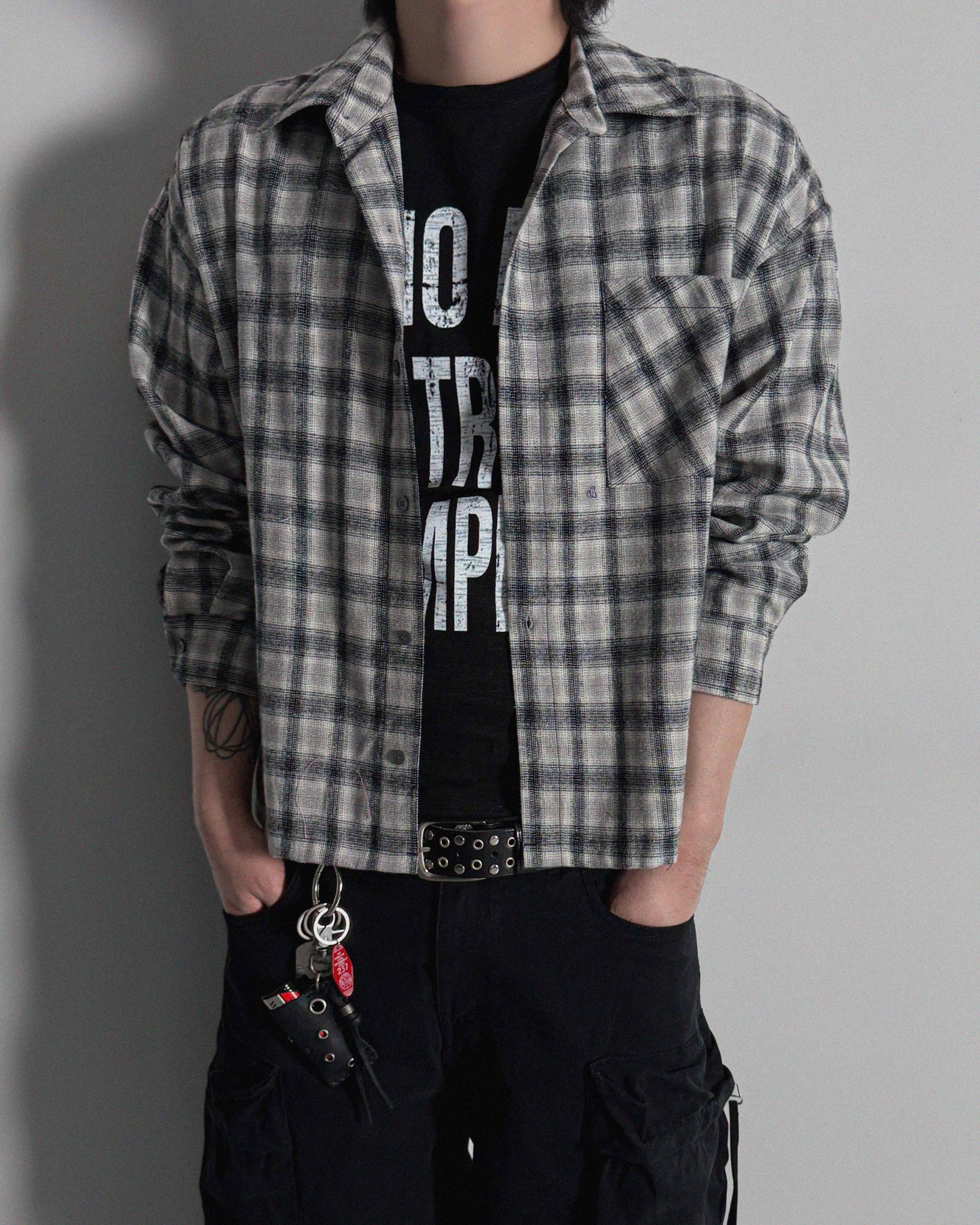 Opal crop check shirt