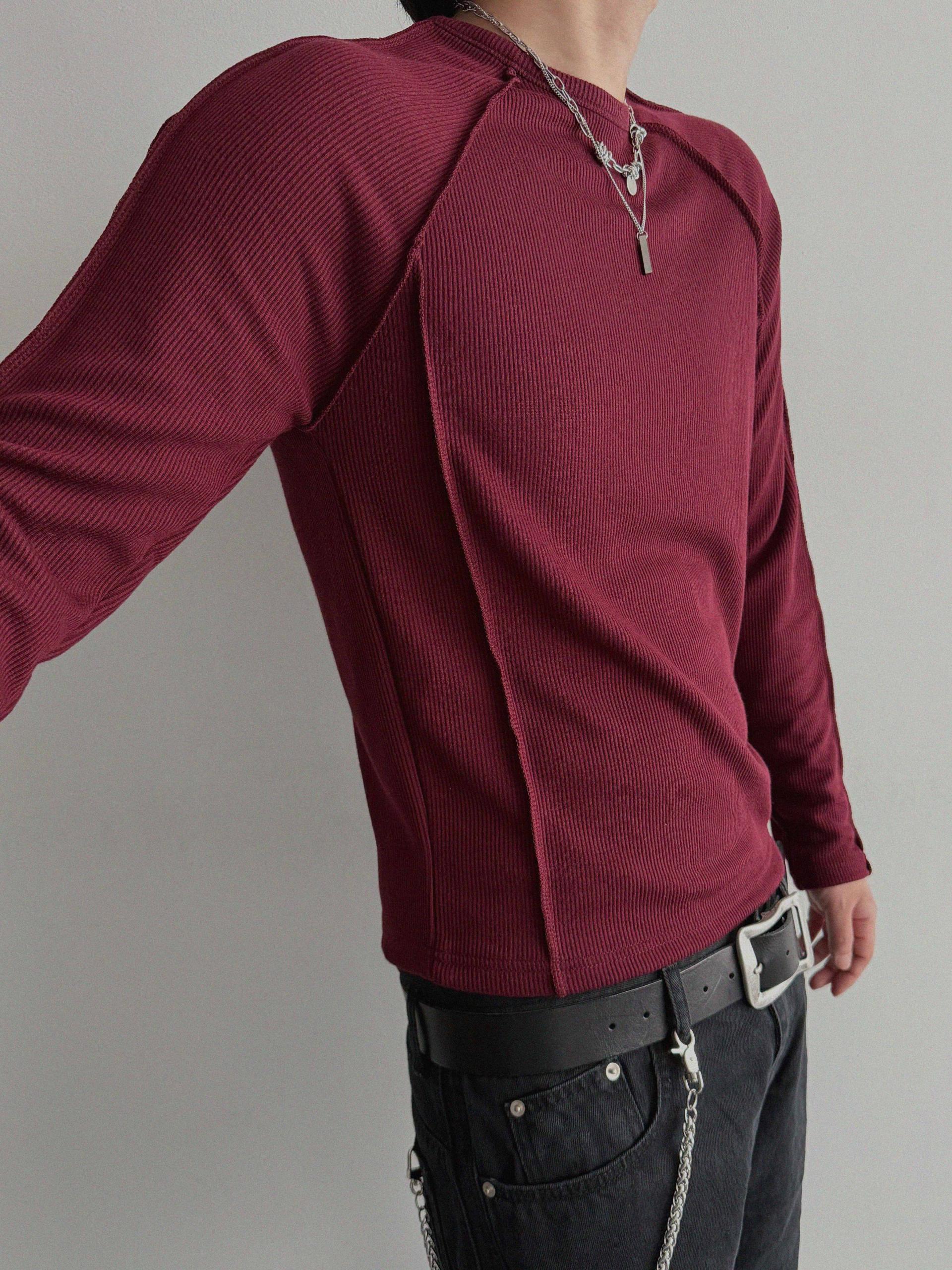 Outside Incision ribbed slim t