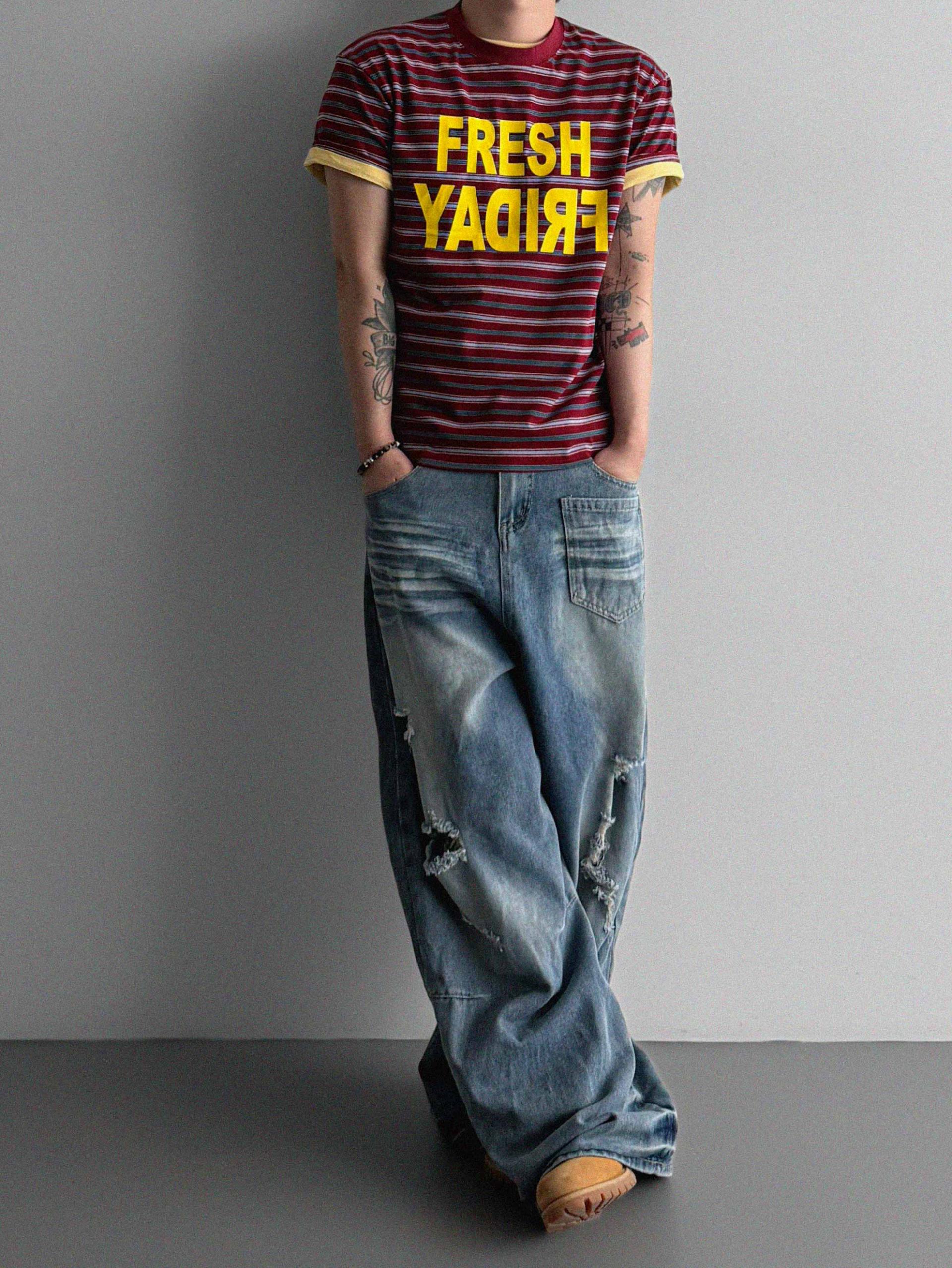 Fresh stripe half t