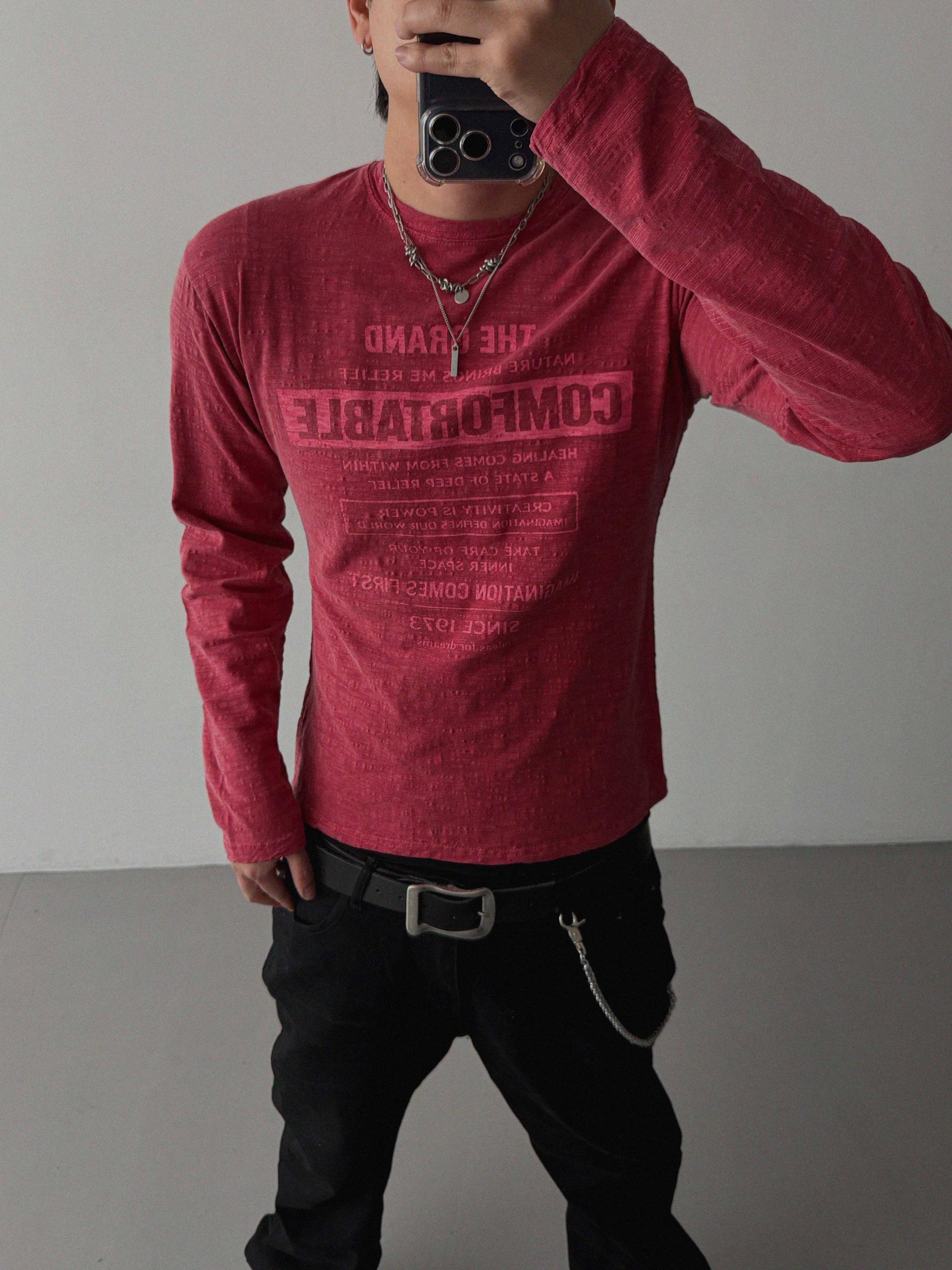 Comfort pigment slub slim t