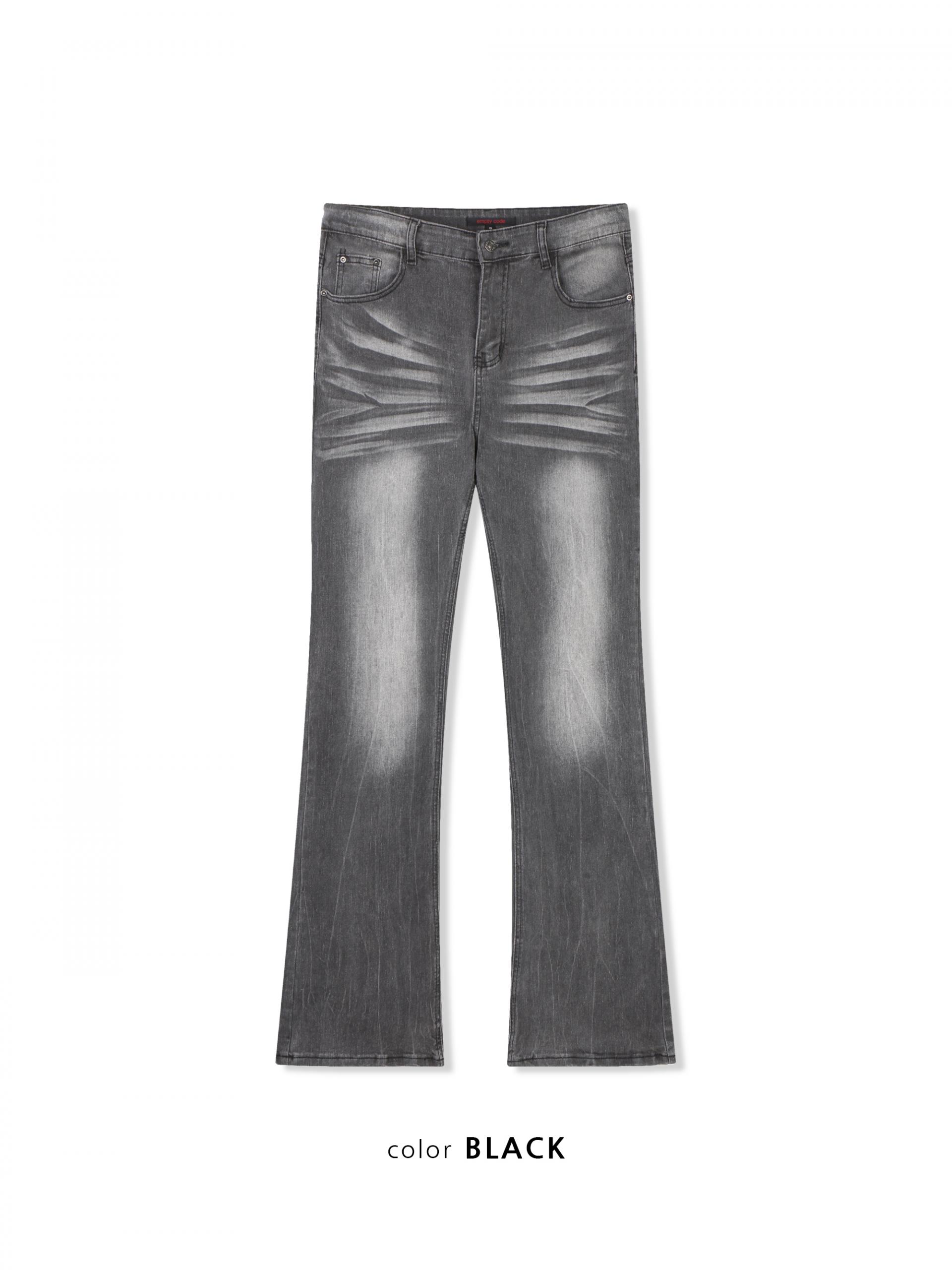 Slack sagging flare black jean
