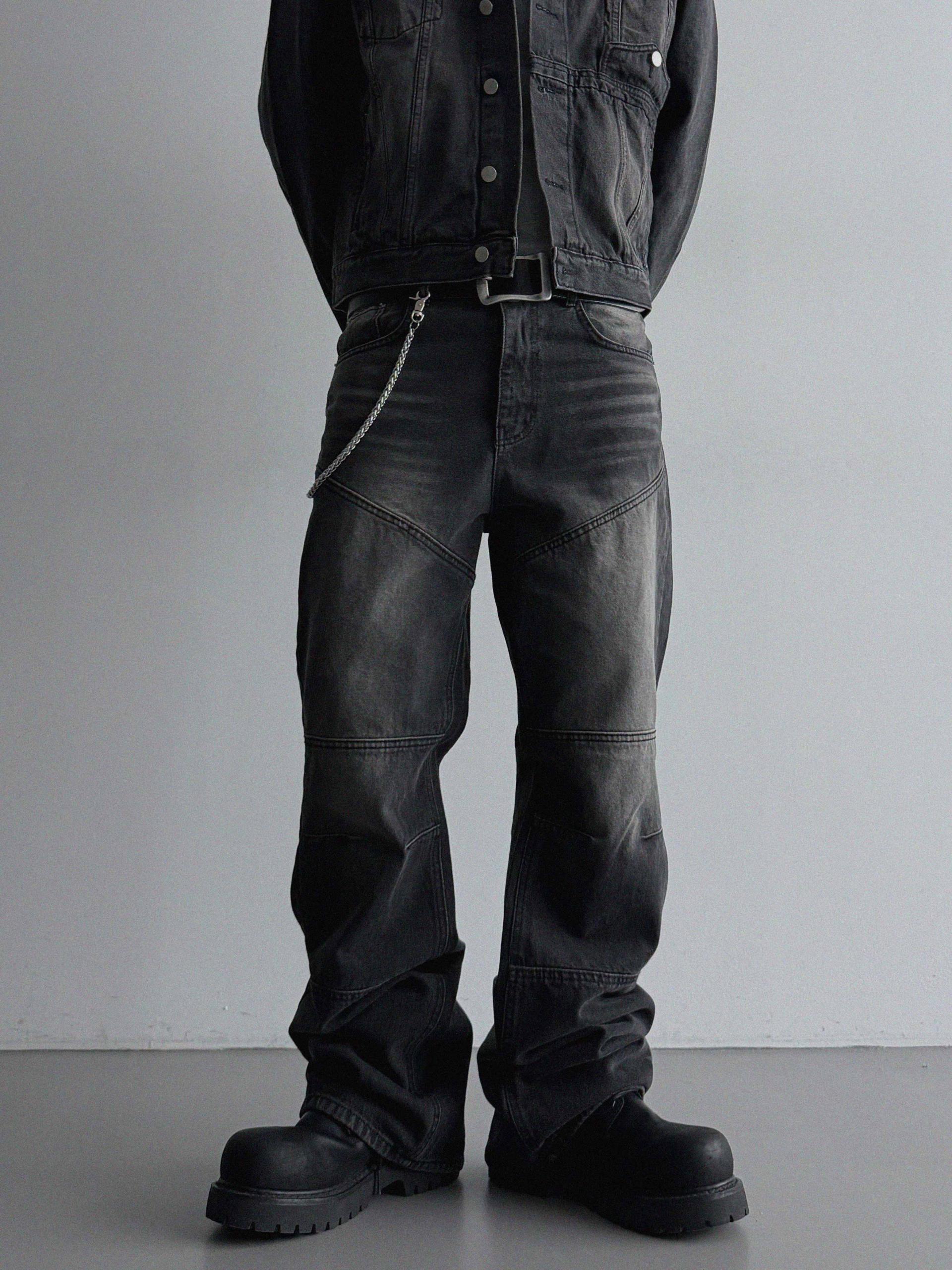 Mabel panel biker flare denim pants