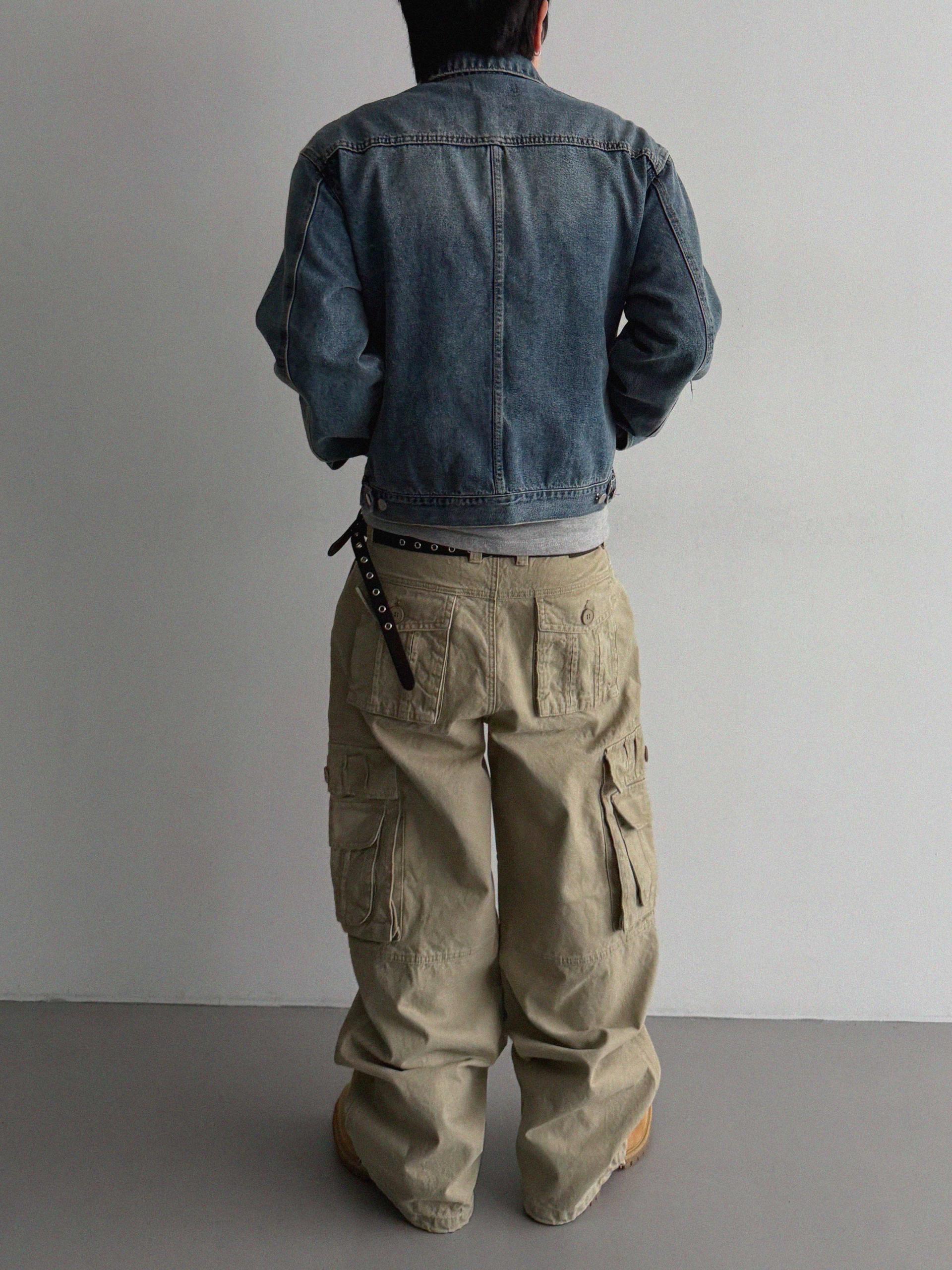 Ampty dyeing wide cargo pants