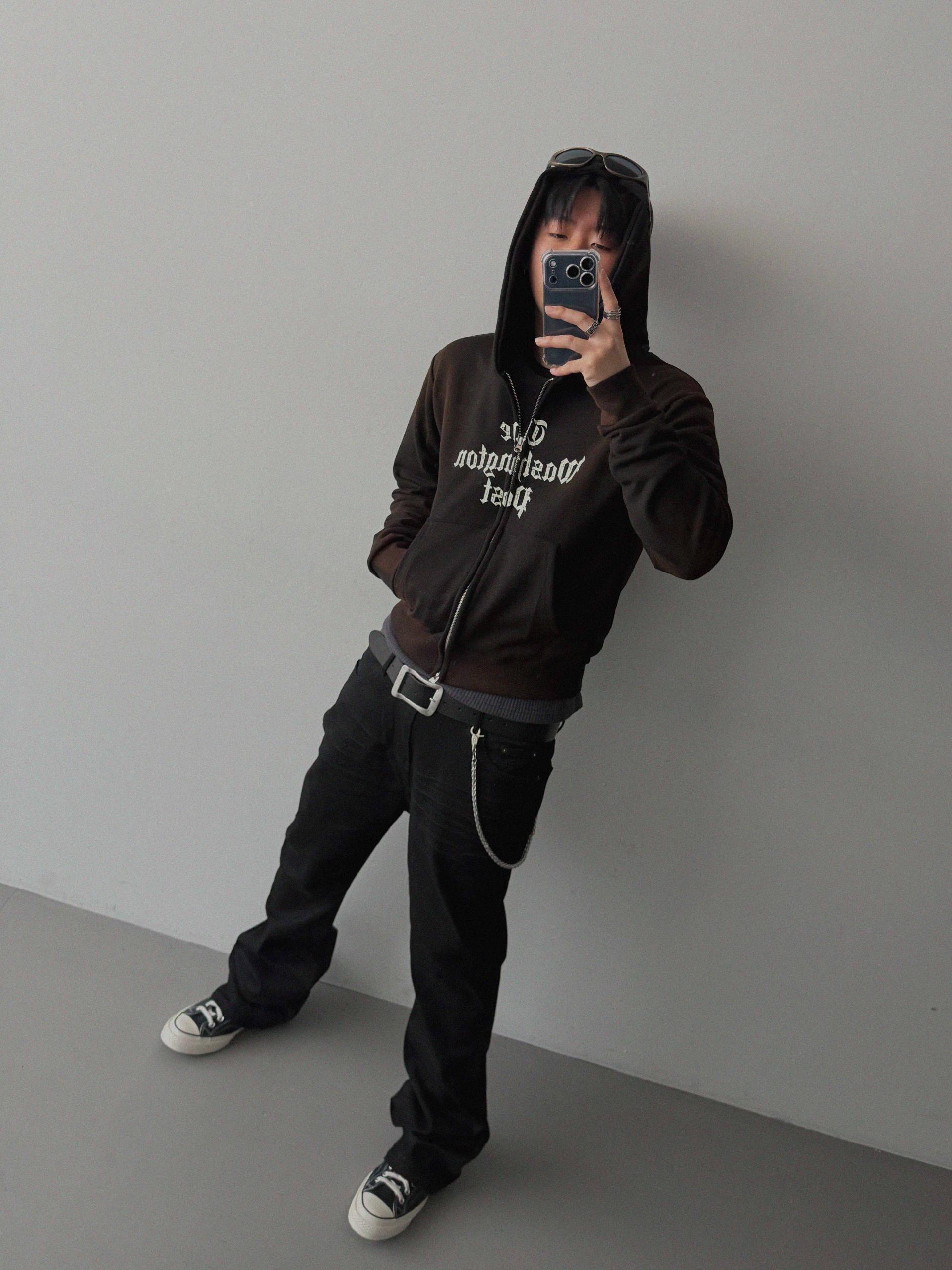 Washington crop hoodie zip-up