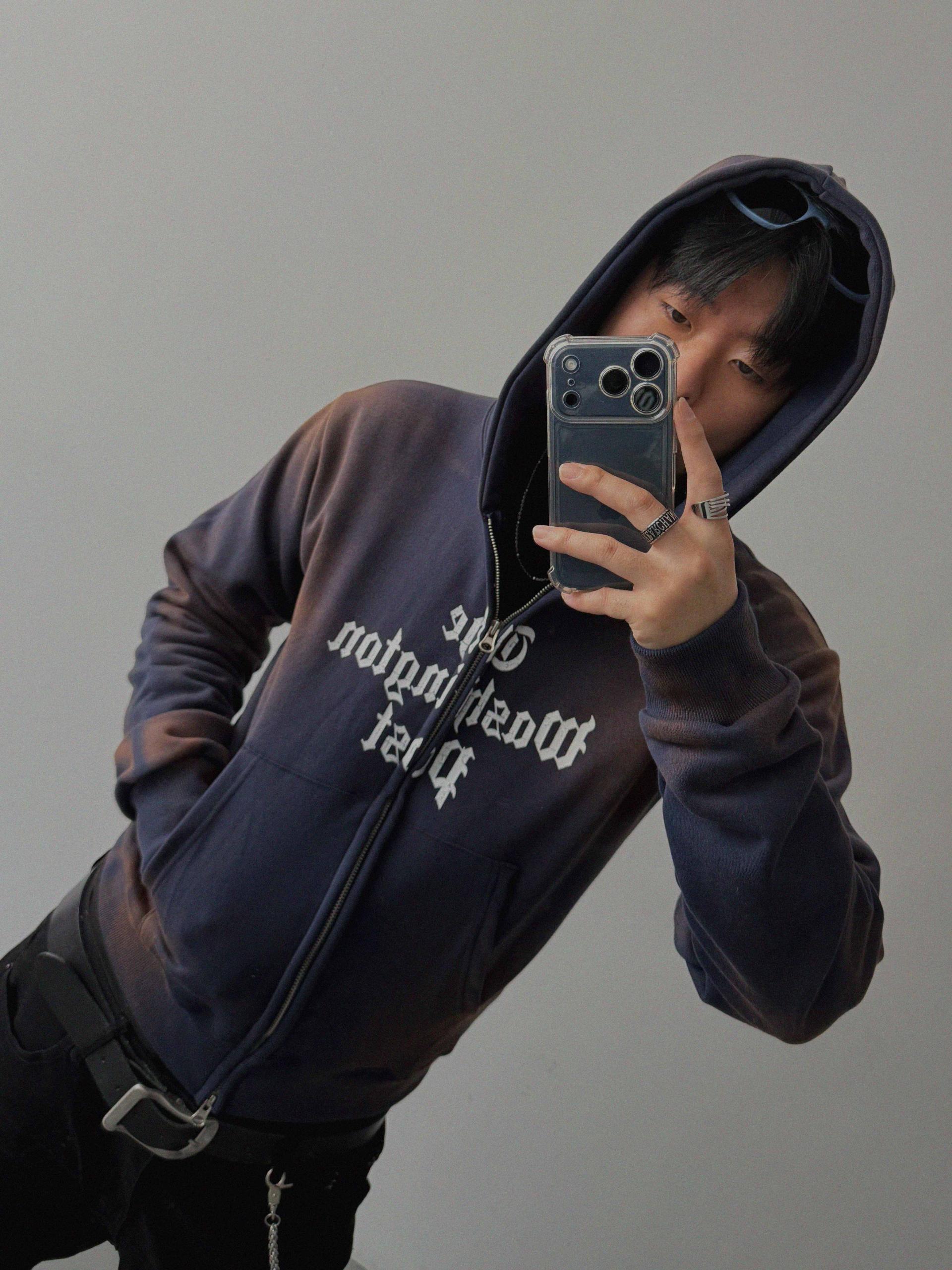Washington crop hoodie zip-up