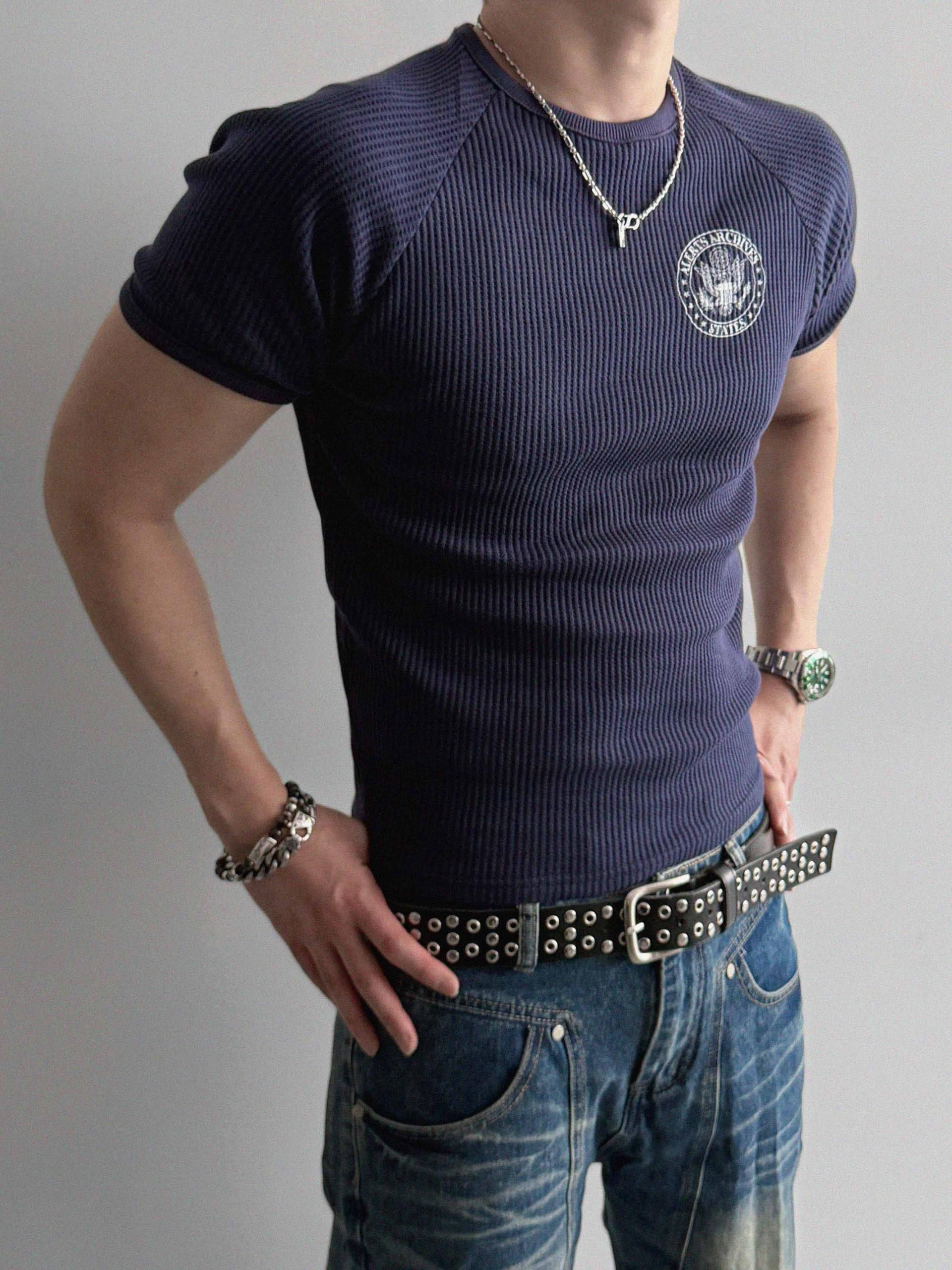 SEAL waffle muscle half t