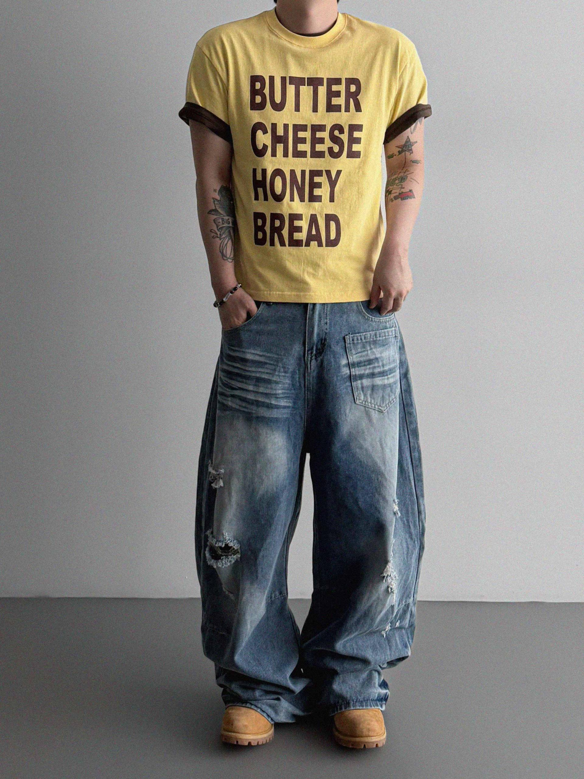 Summer vintage wide denim pants