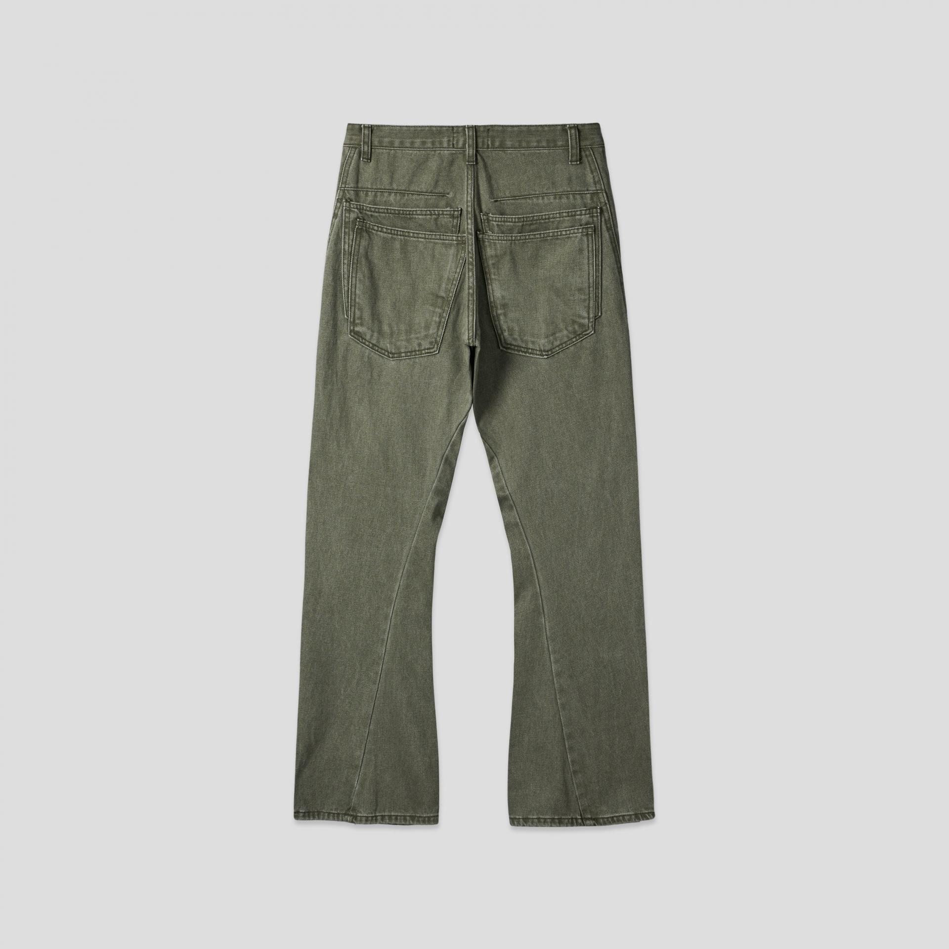 FW Double pocket curved flare pants