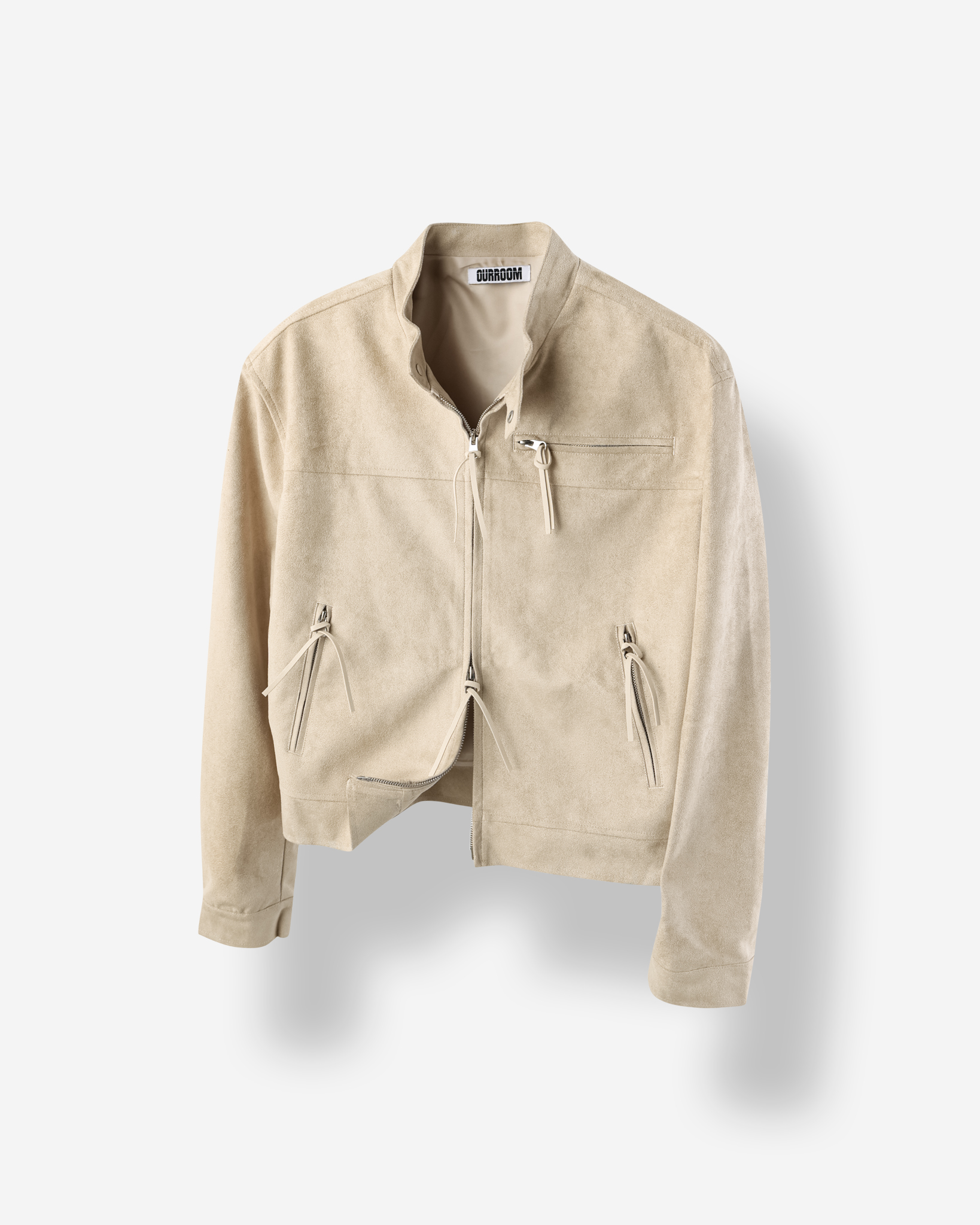 Biker suede crop jacket