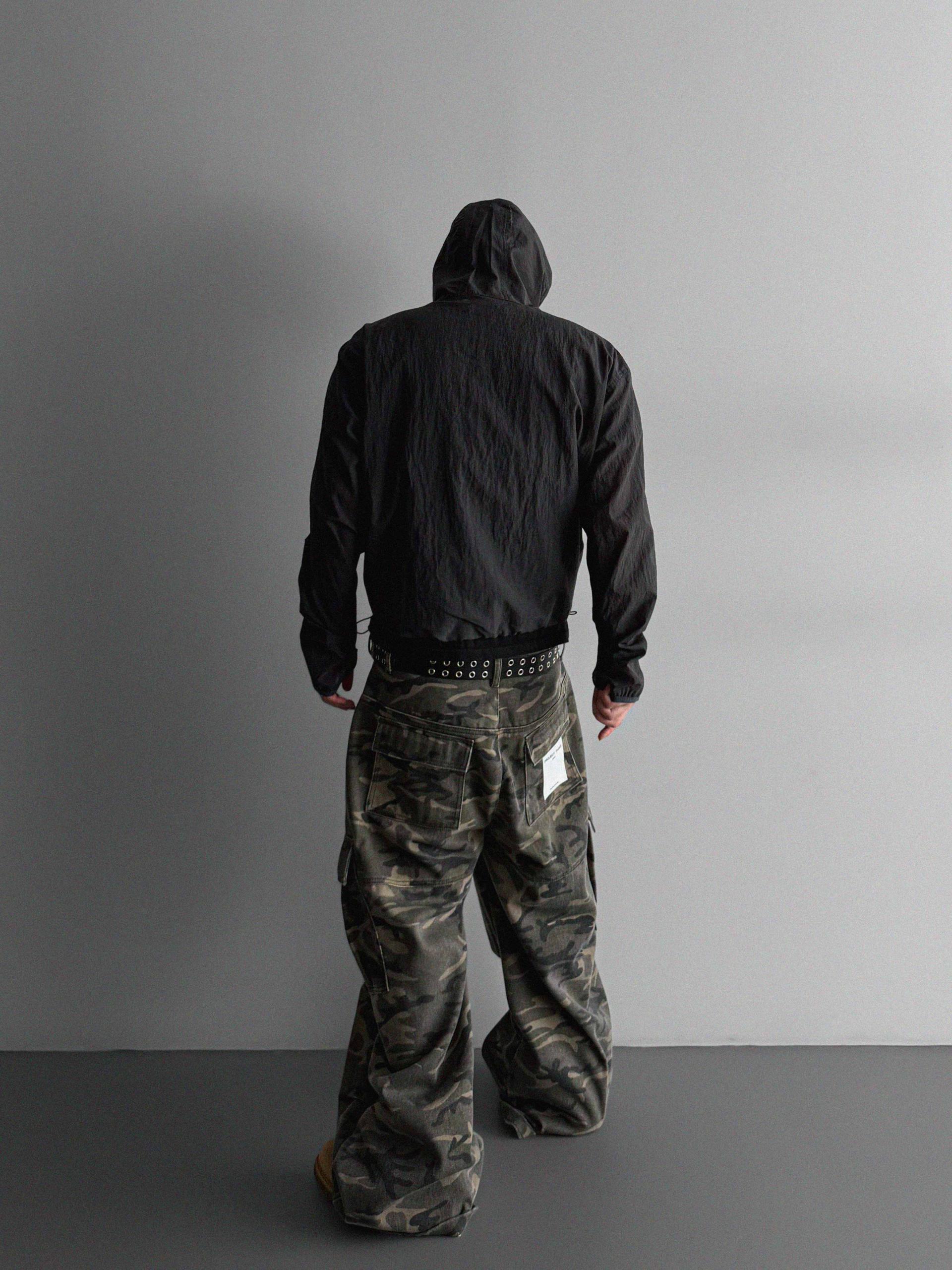 Summer diagonal zipper hood jacket