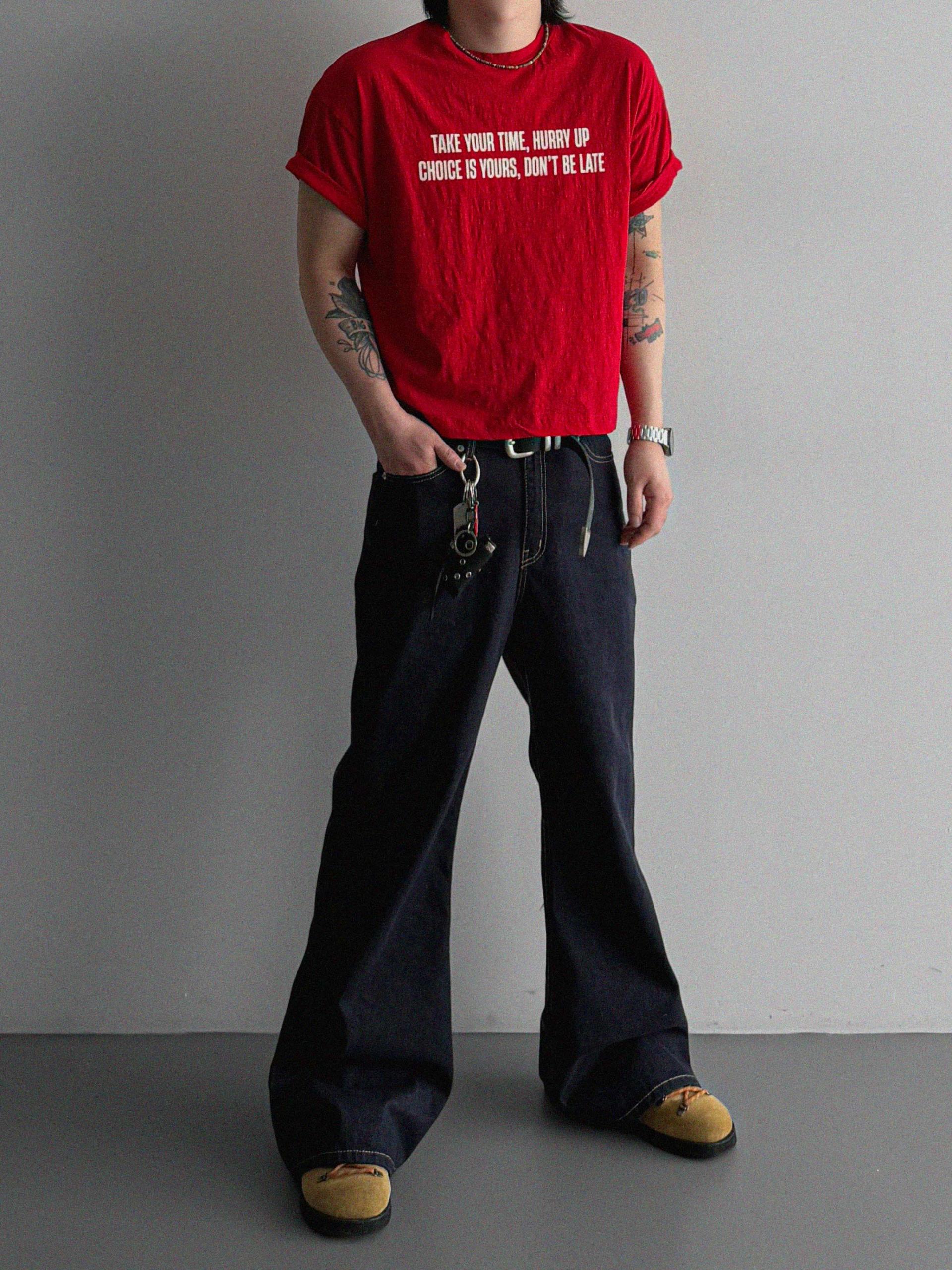 Indigo flare denim pants