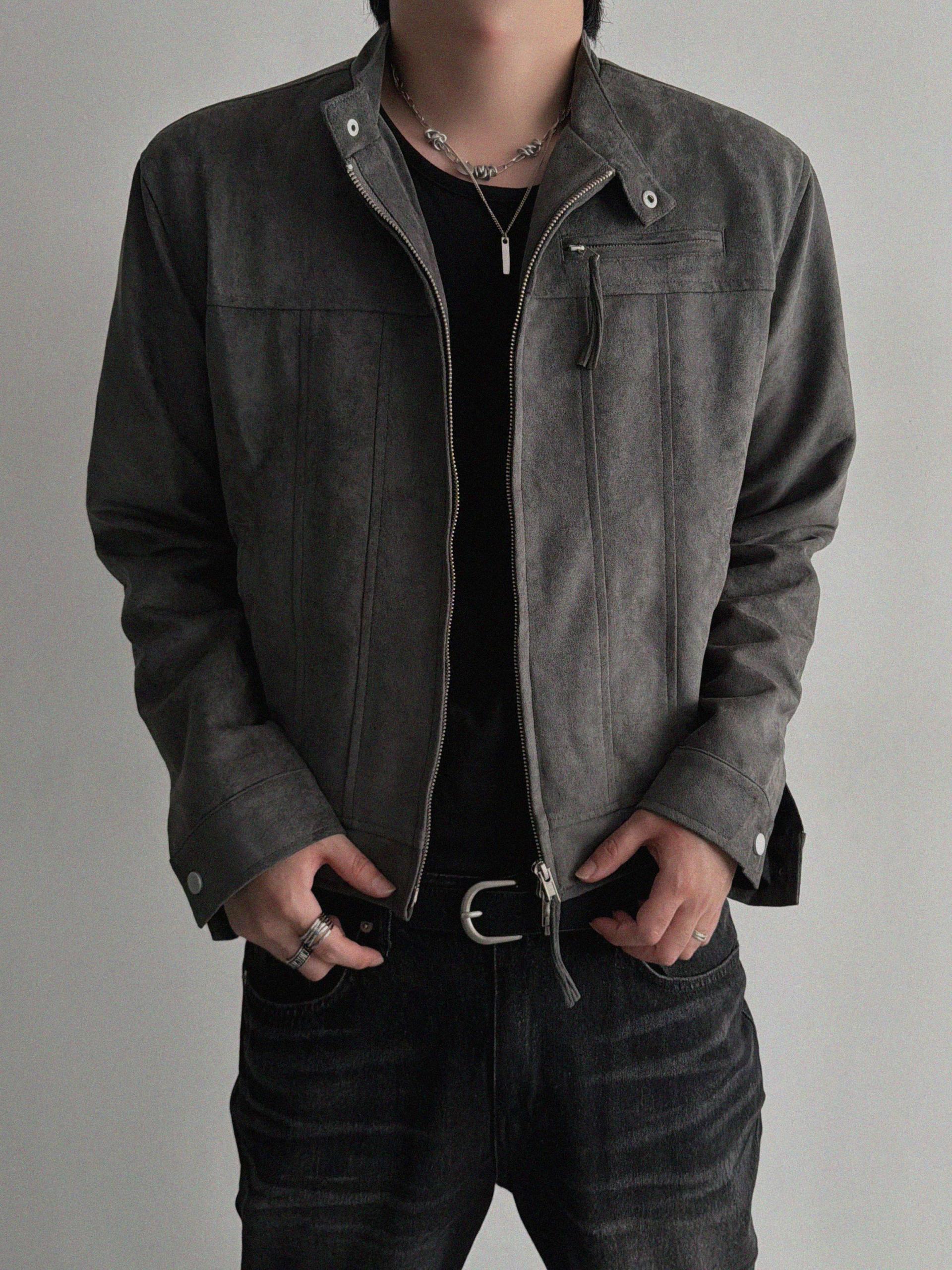 Lemans biker suede crop jacket