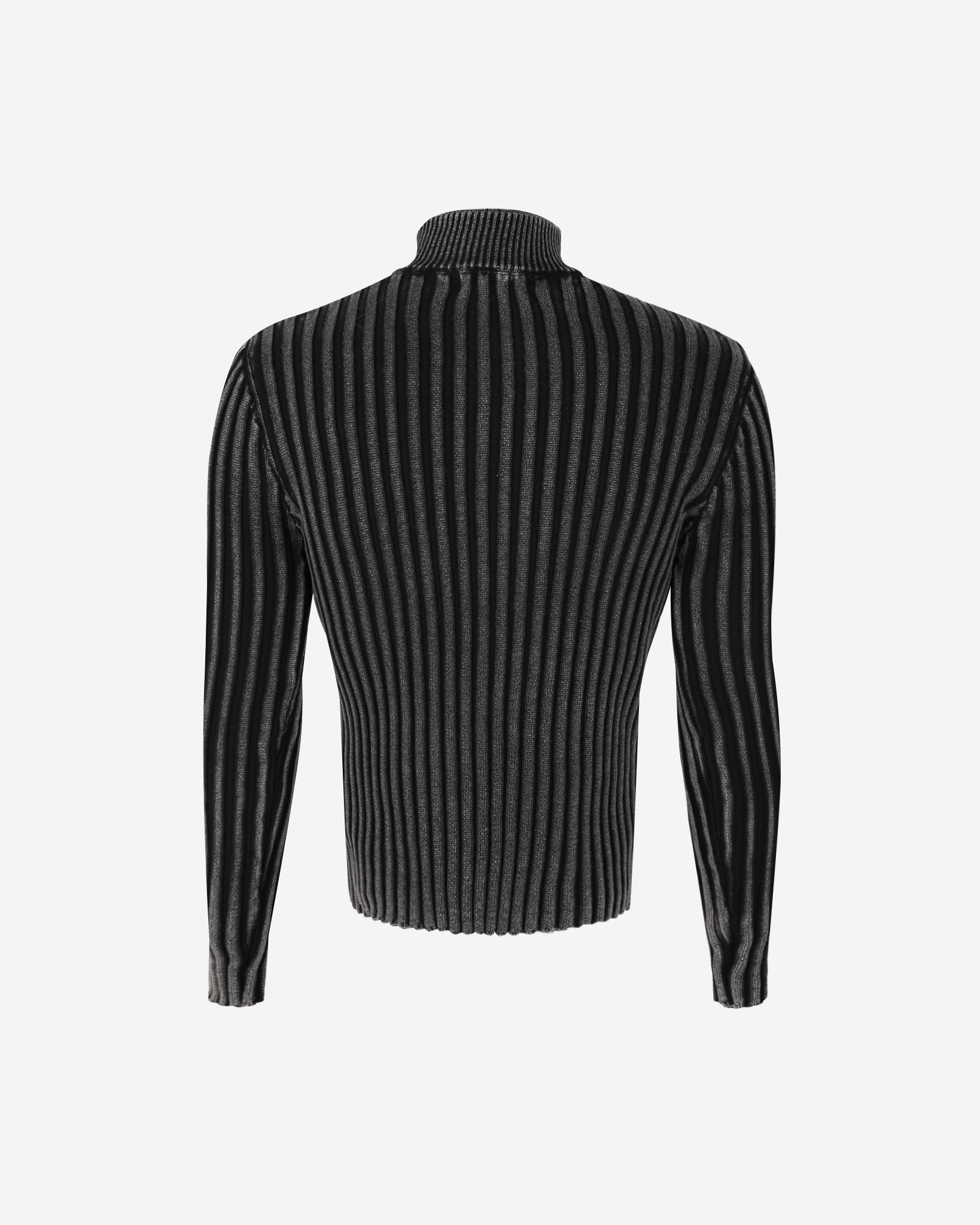 Pigment ribbed muscle knit zip-up