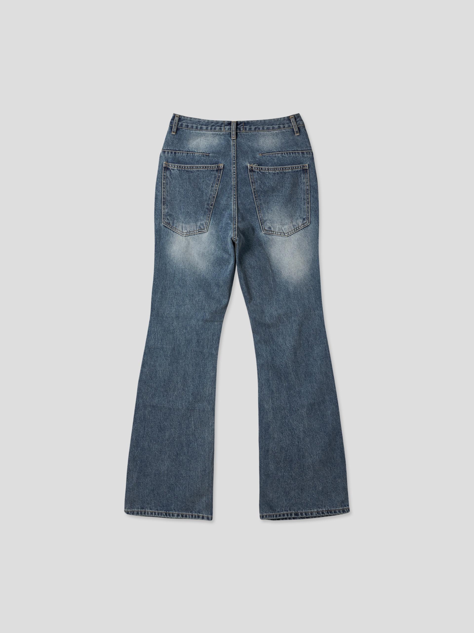 Mabel panel biker flare denim pants