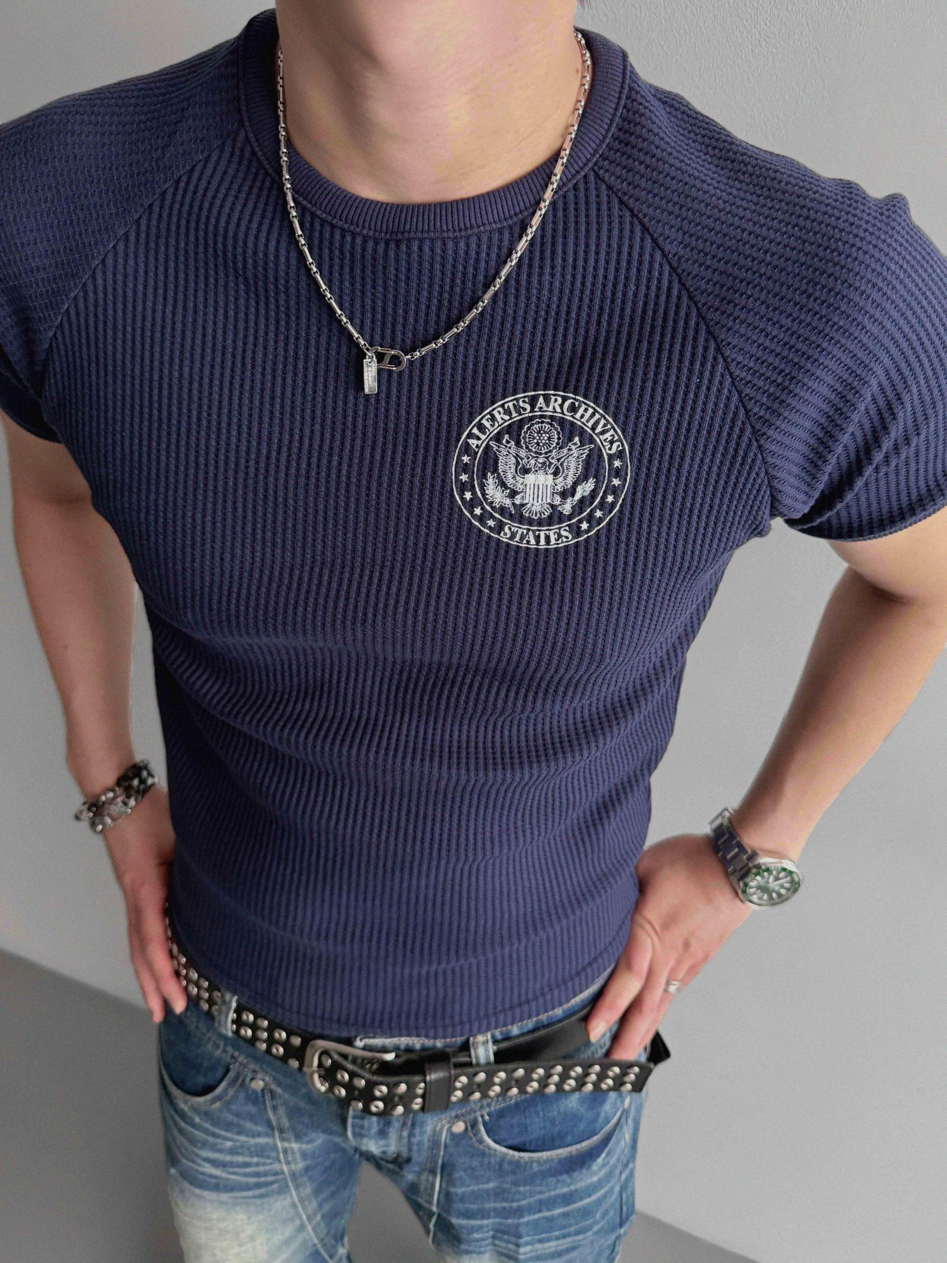 SEAL waffle muscle half t
