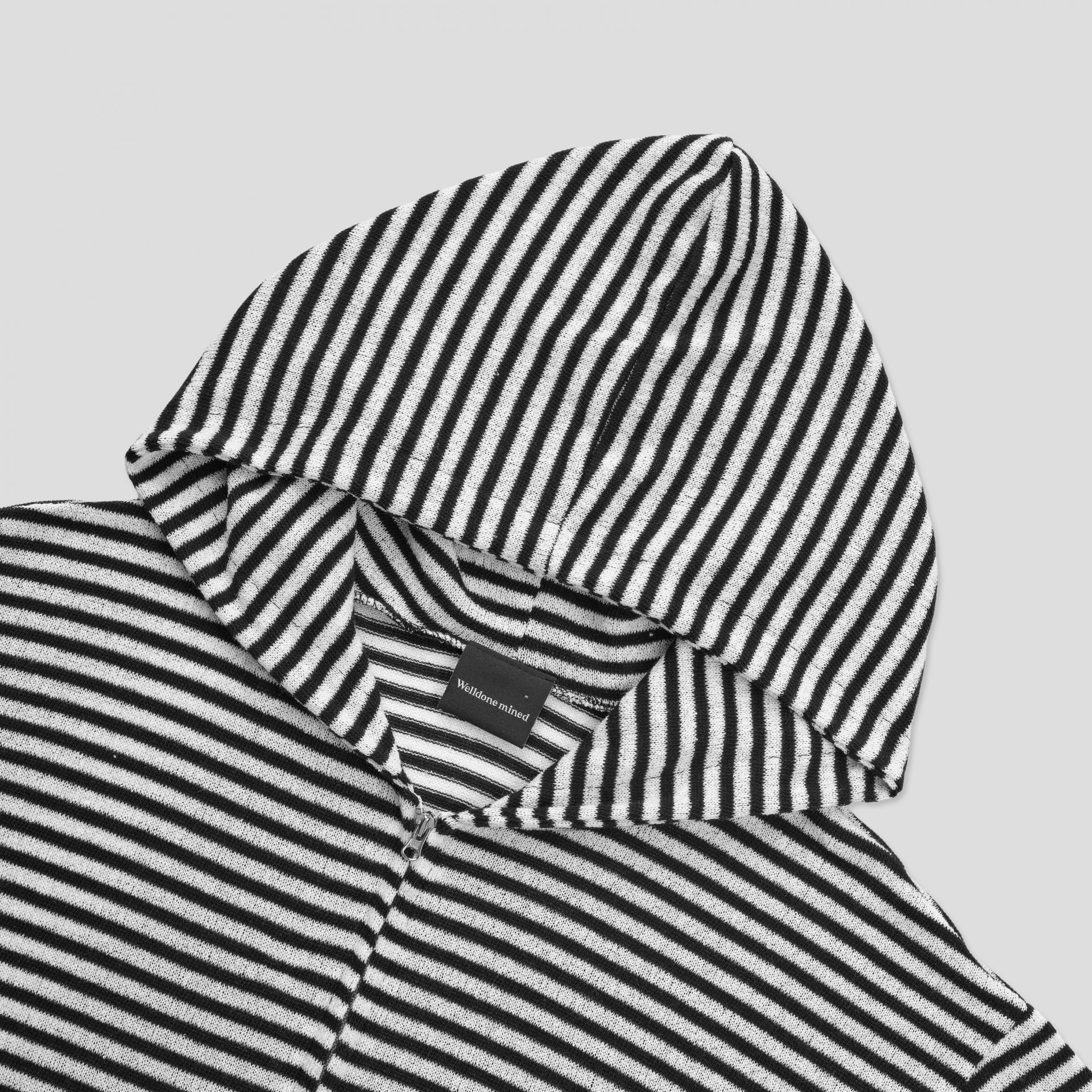 Seide stripe crop hood zip-up
