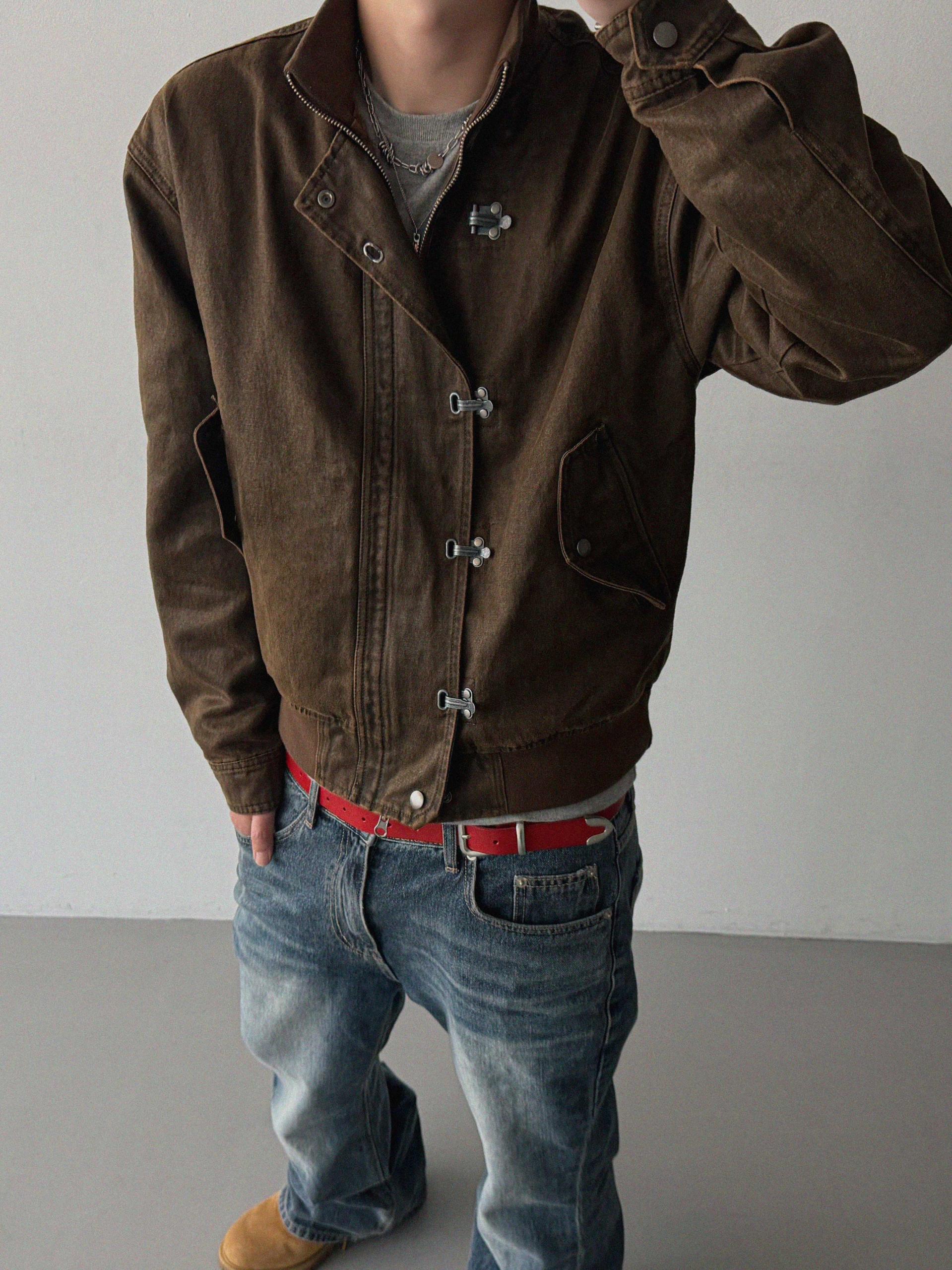 Deep brush flare denim pants