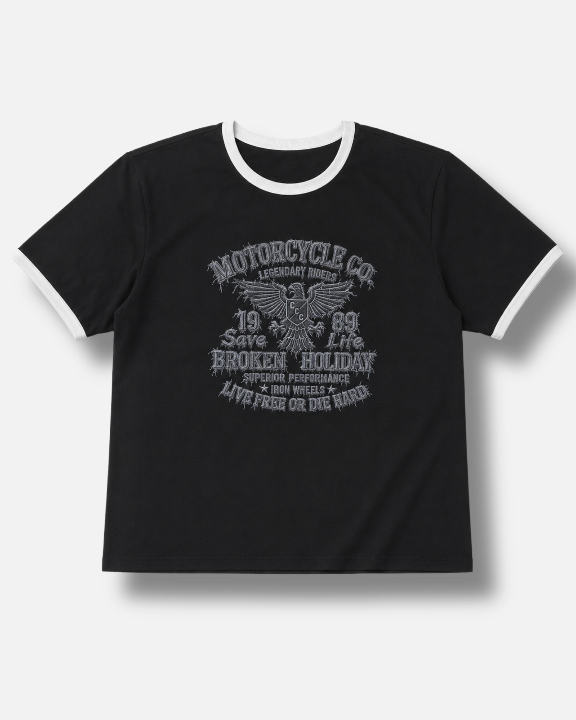 Moto ringer crop half t