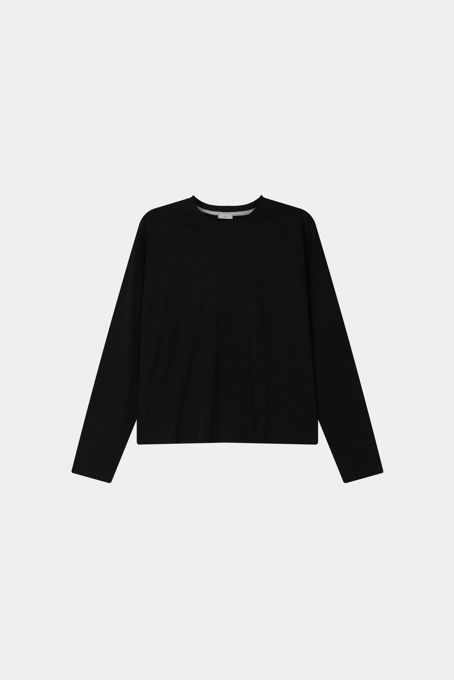 Slub cuting crop long sleeve t