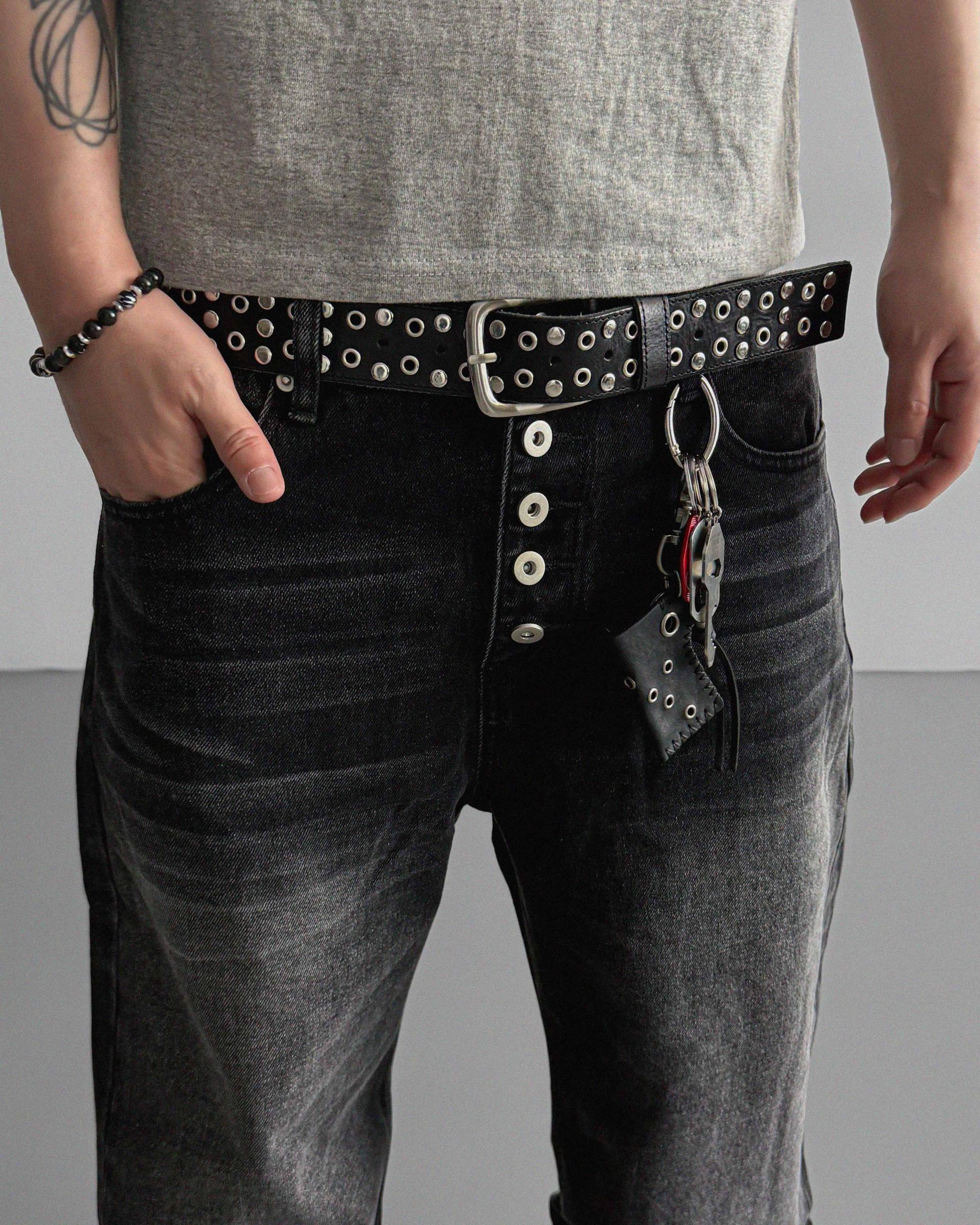 Button fly flare denim pants