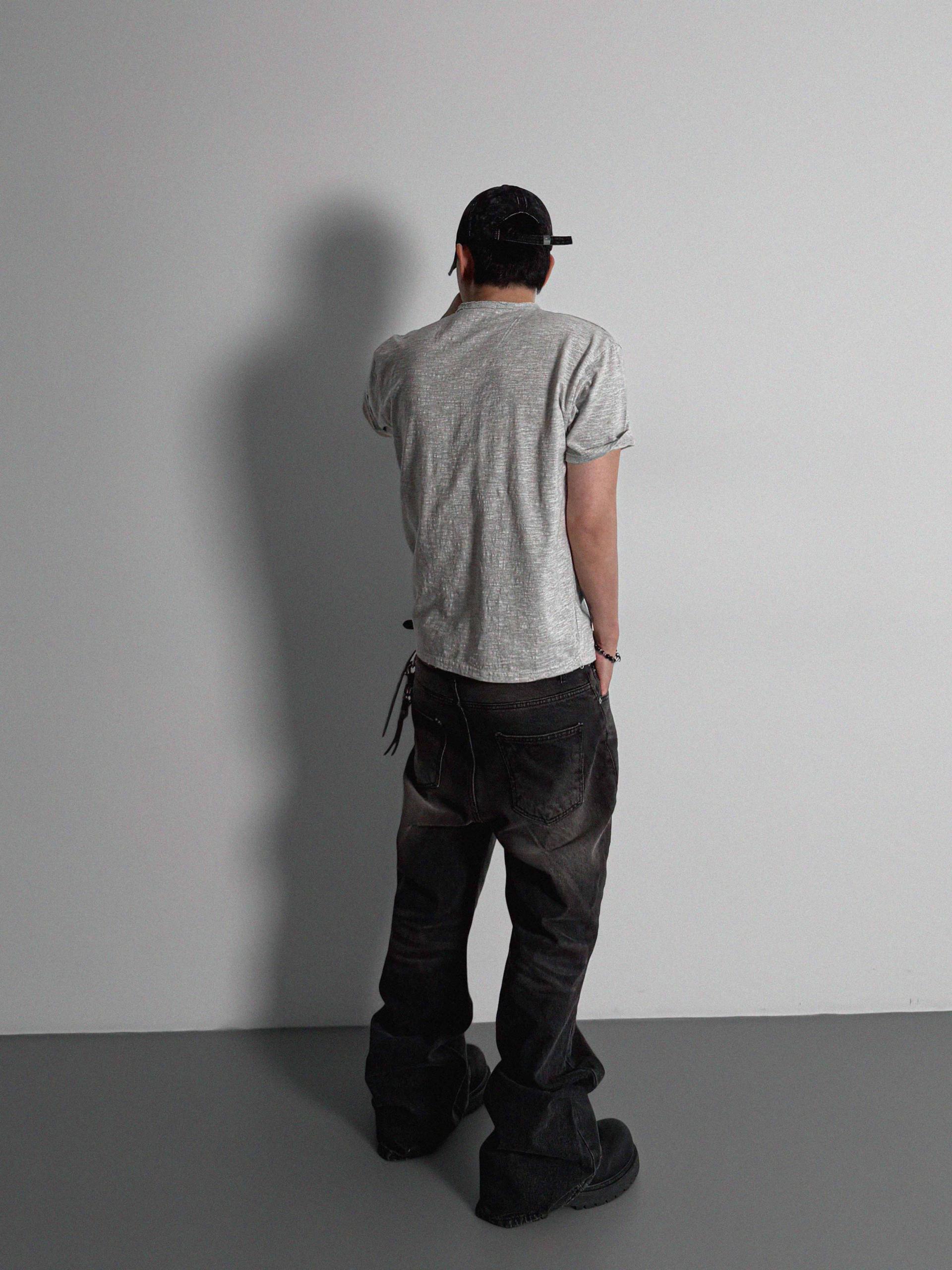 Slab cut u-neck half t