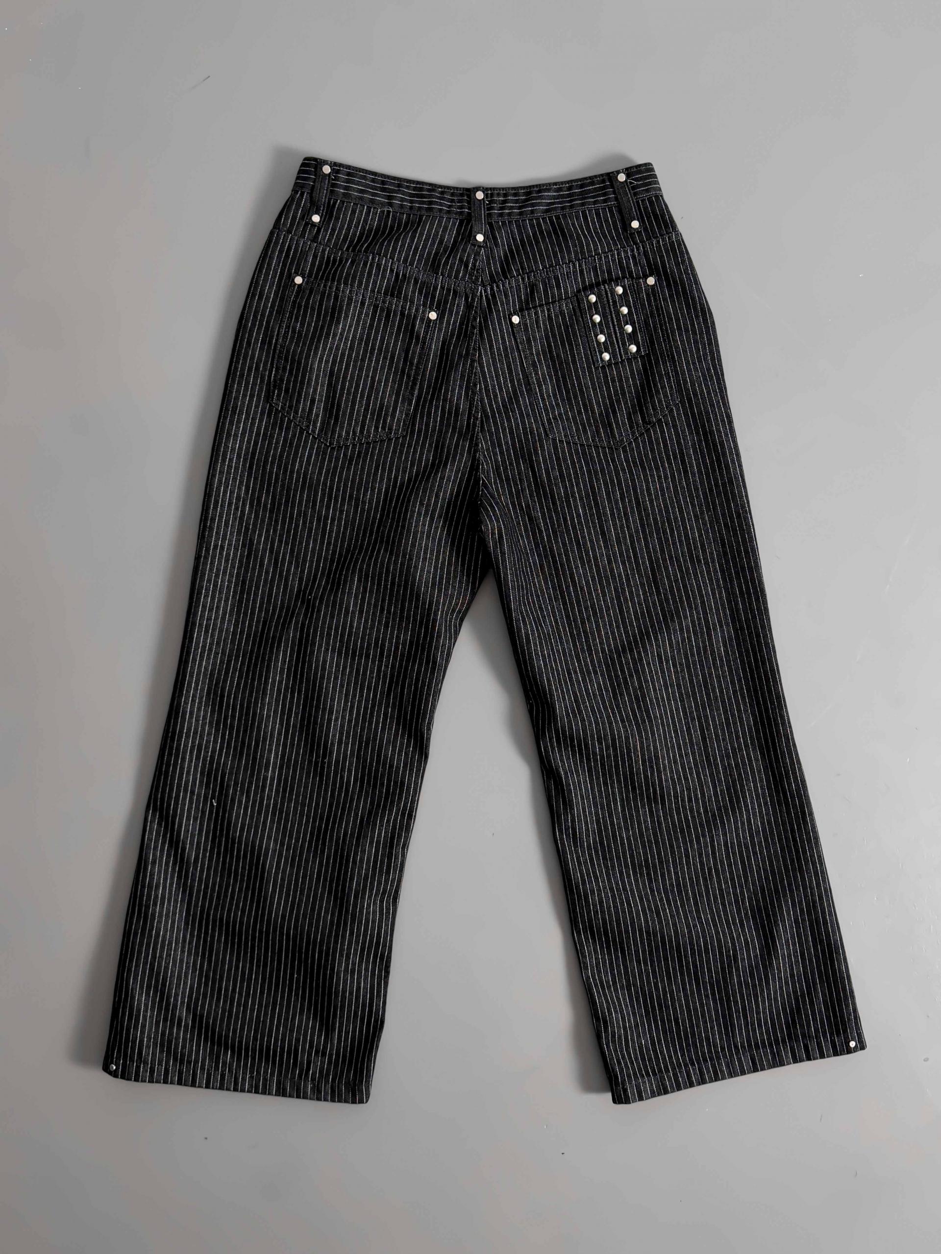 Stripe rivet non-faded pants