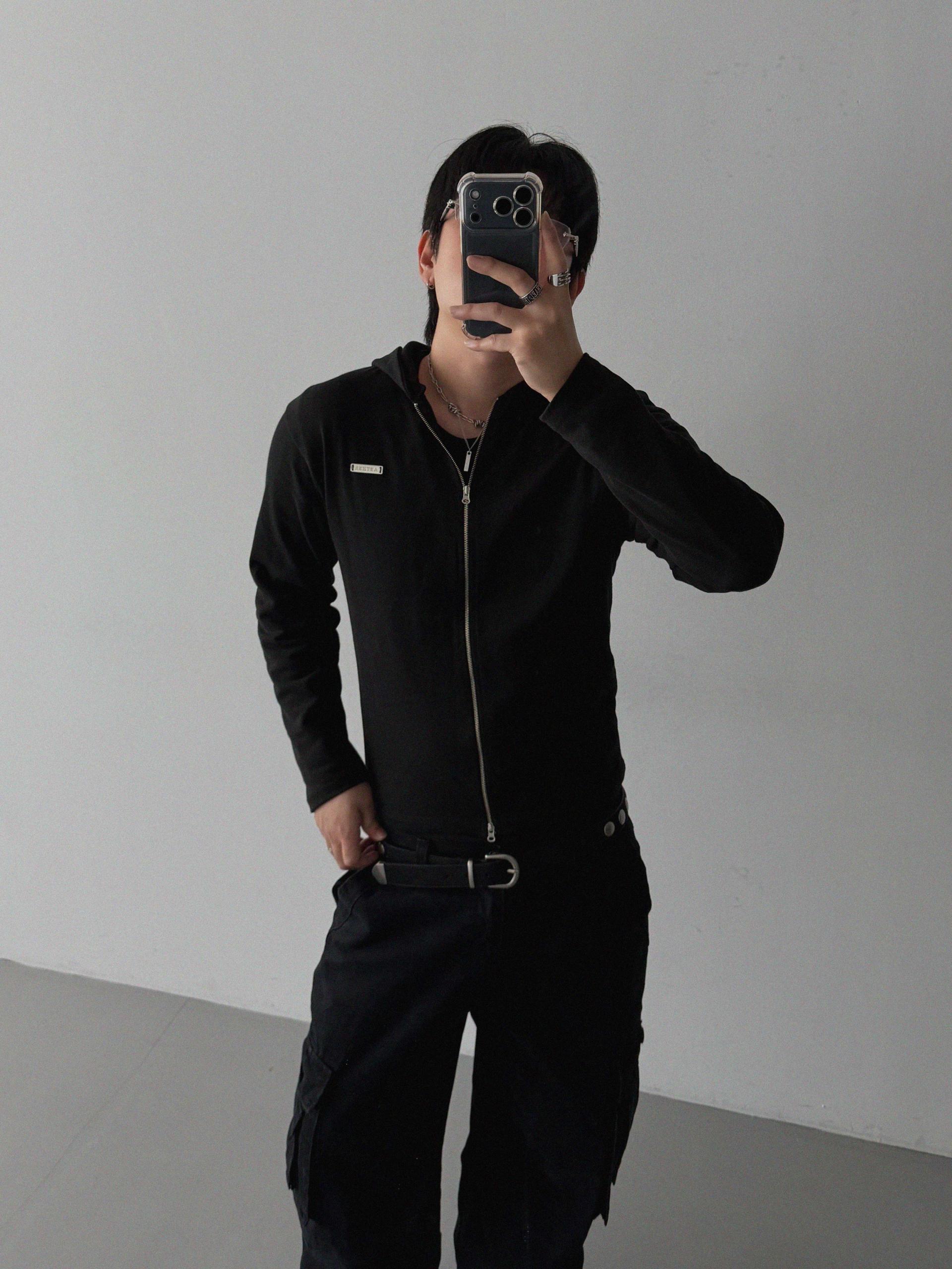 Aether pendant slim hood zip-up