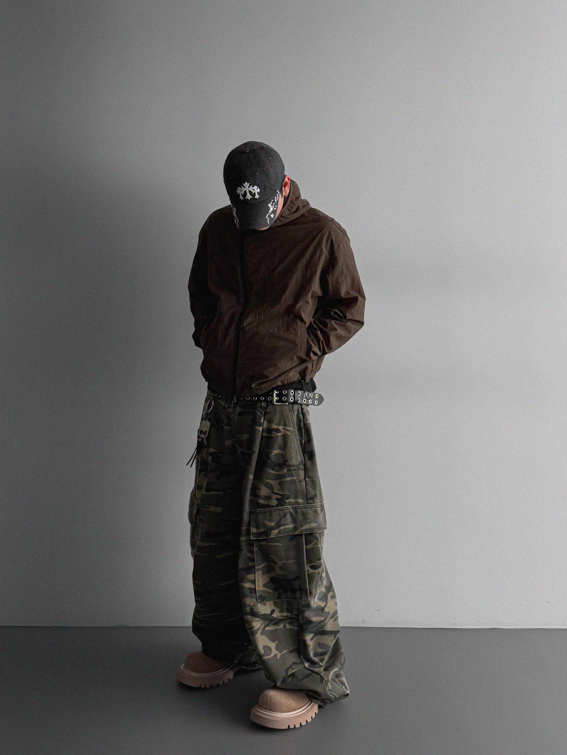 Summer diagonal zipper hood jacket