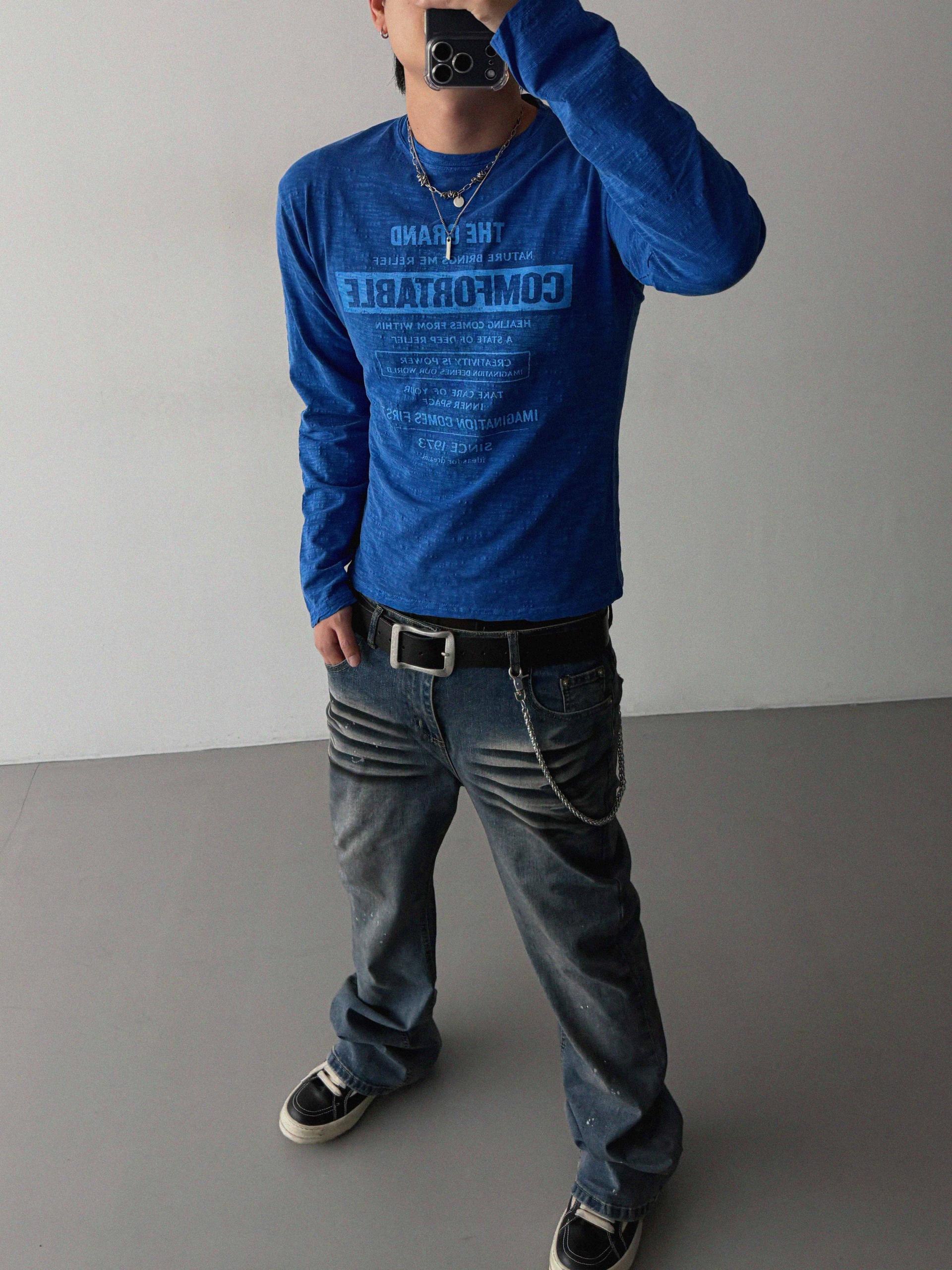 Comfort pigment slub slim t