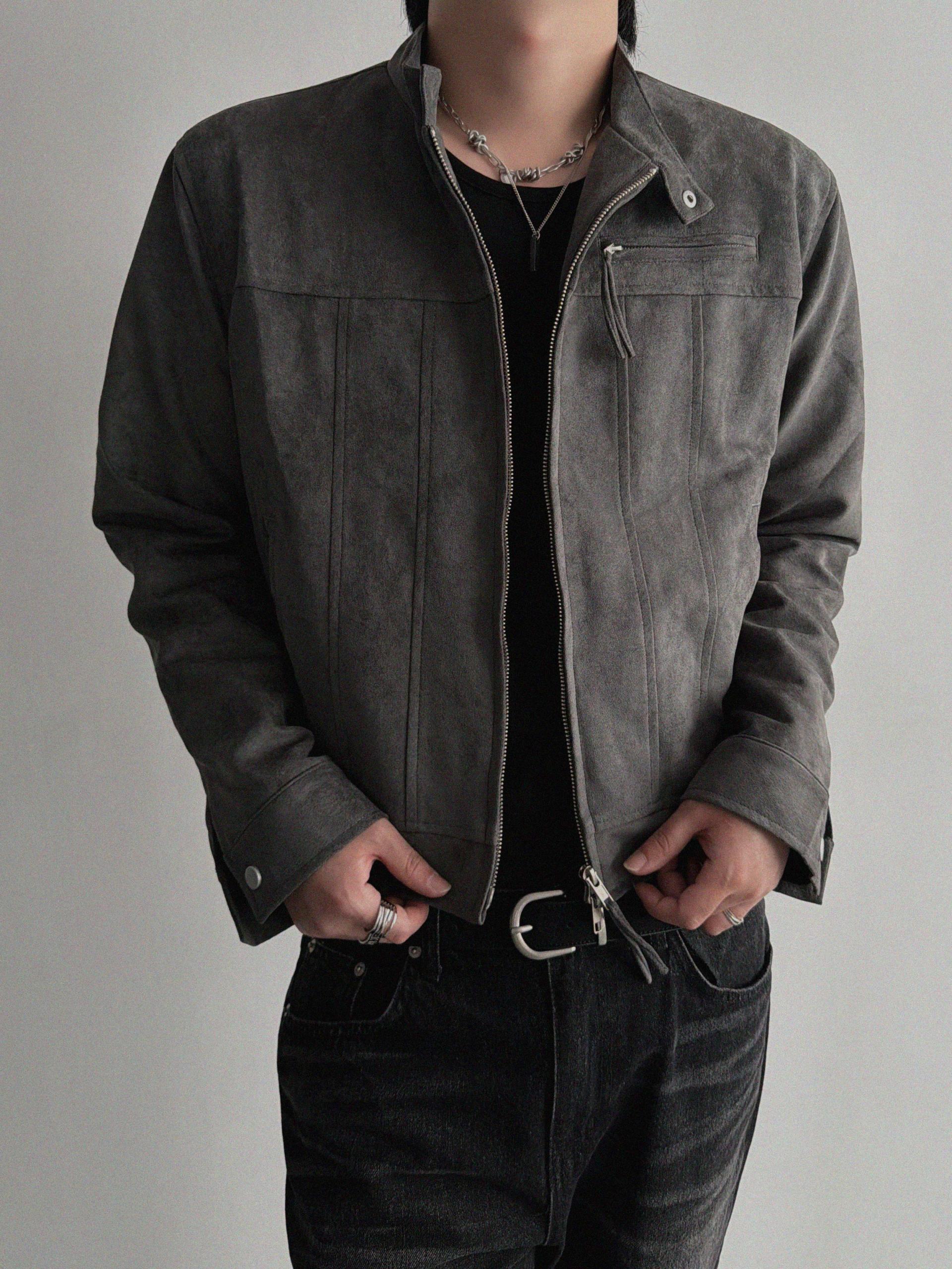 Lemans biker suede crop jacket