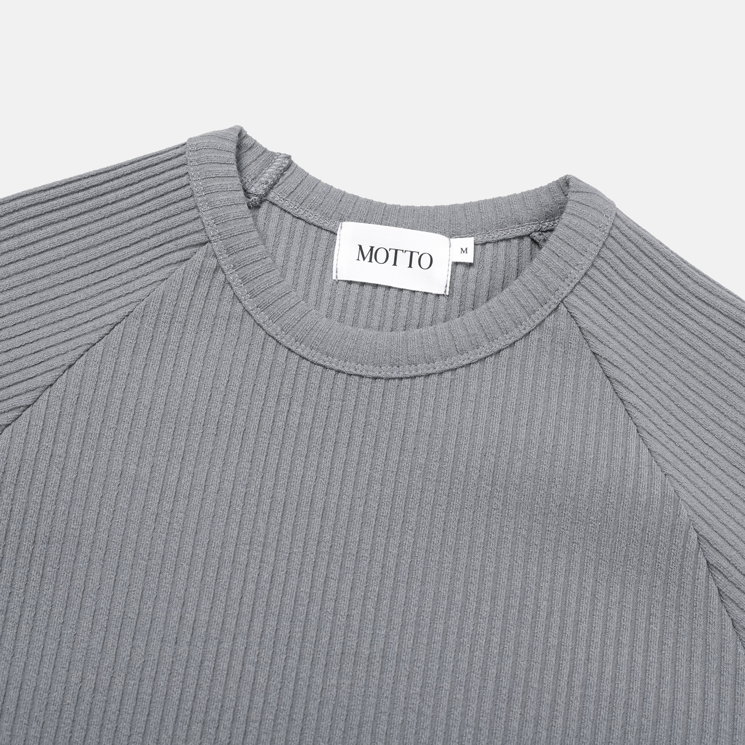 Ribbed raglan muscle half t