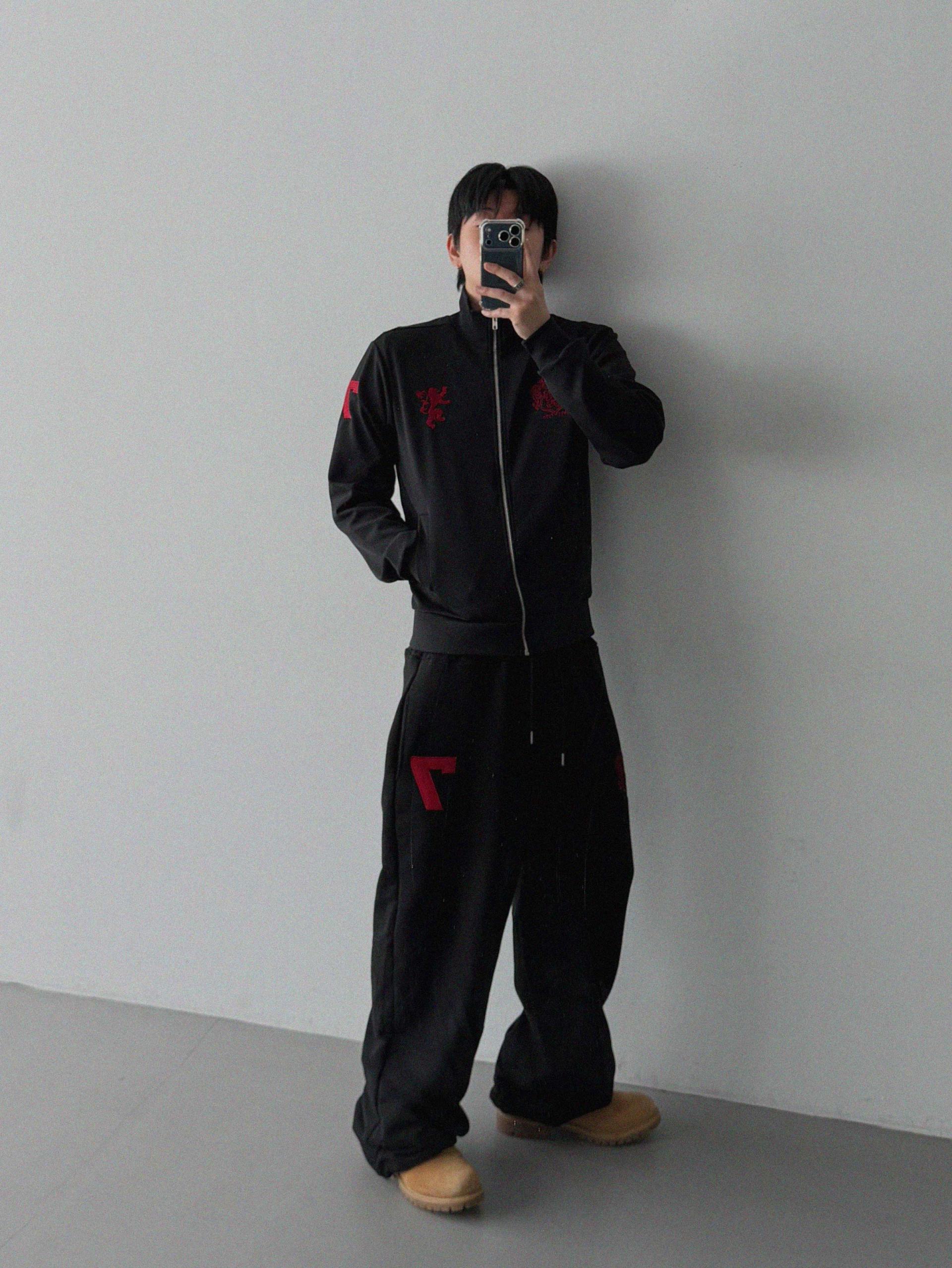 Cor embroidered jersey zip-up