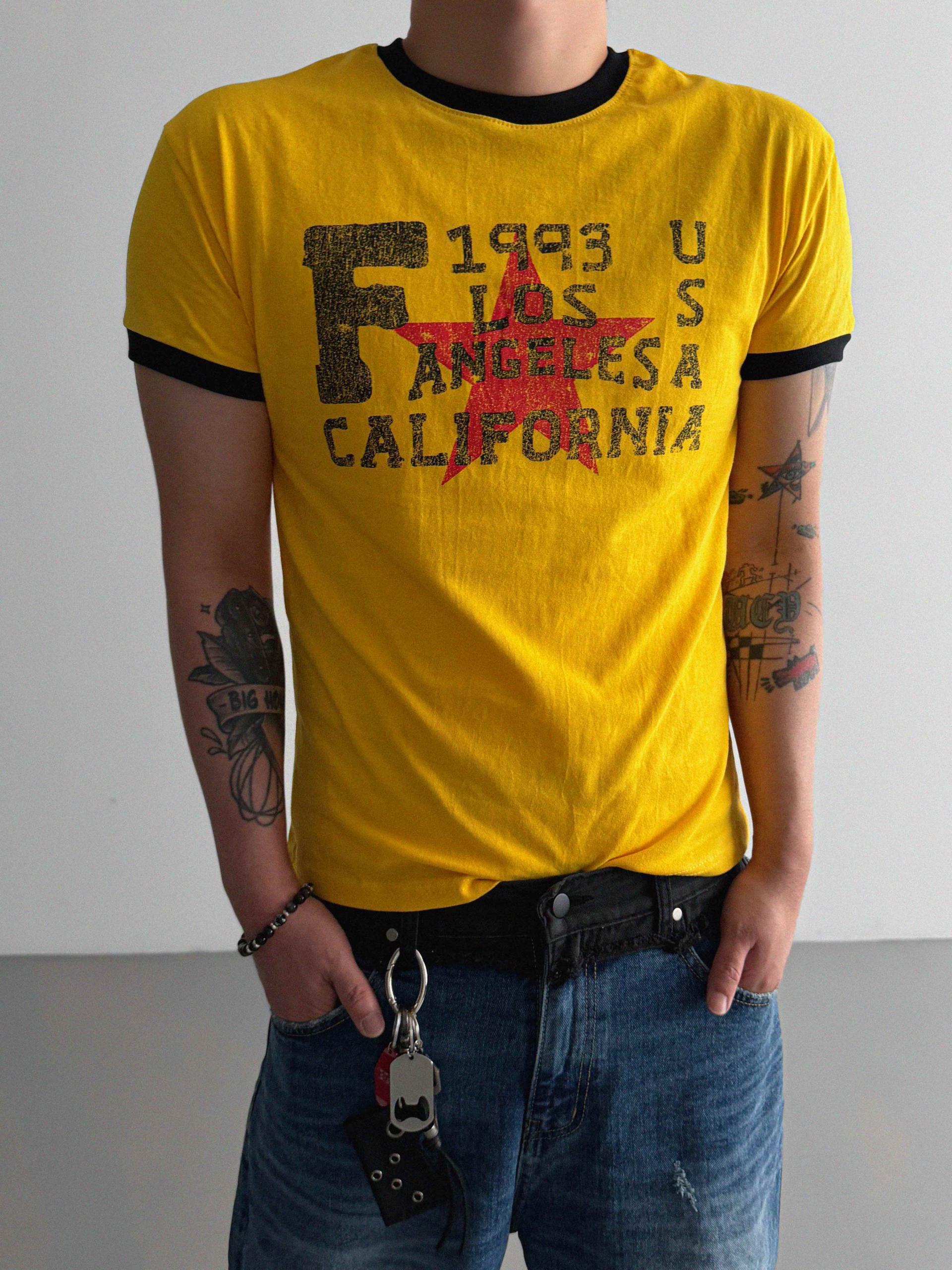 Retro star muscle ringer half t