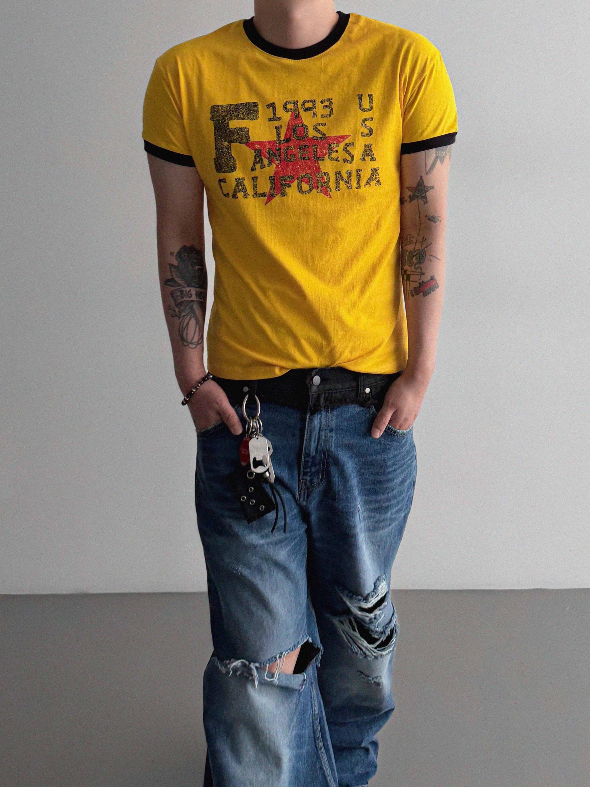 Retro star muscle ringer half t