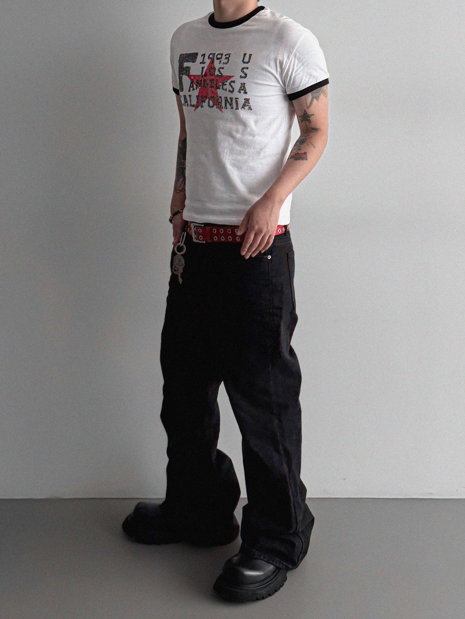 Retro star muscle ringer half t