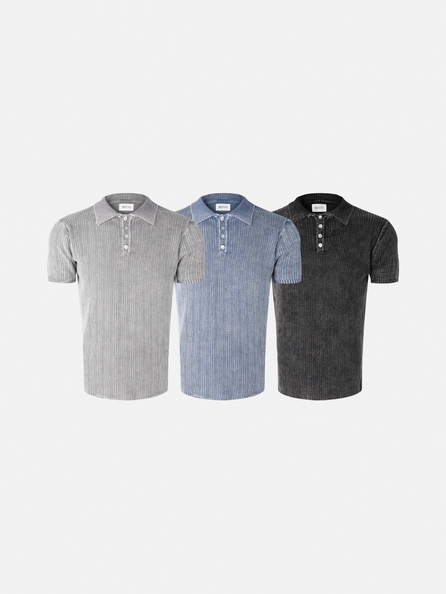 Garments ribbed collar muscle half T