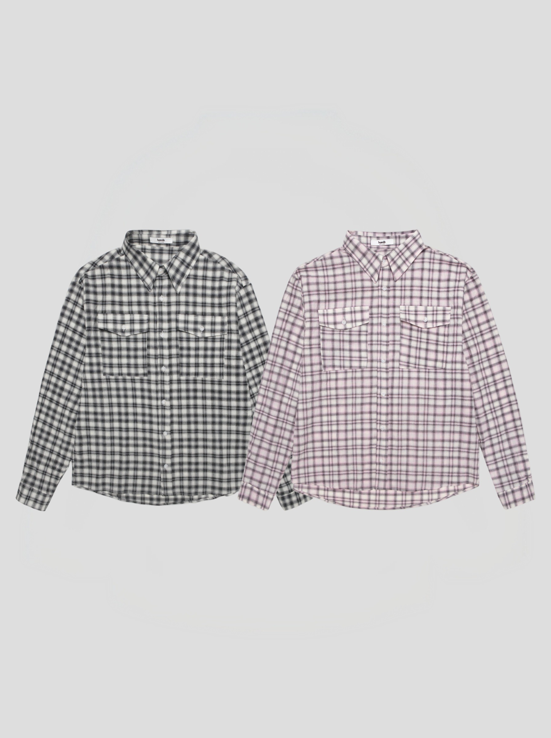 Linen two pocket crop check shirt