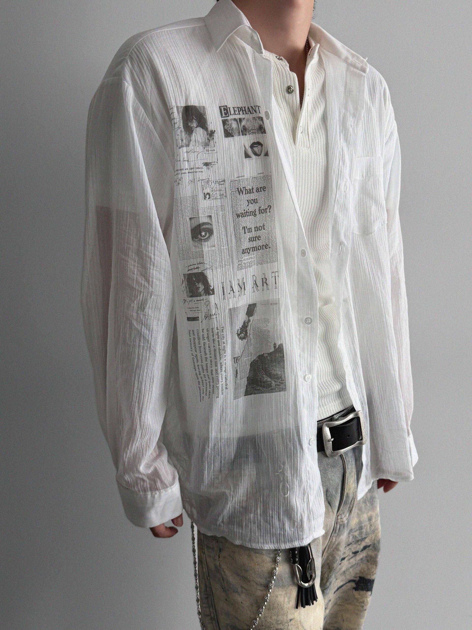 Art digital see-through shirt