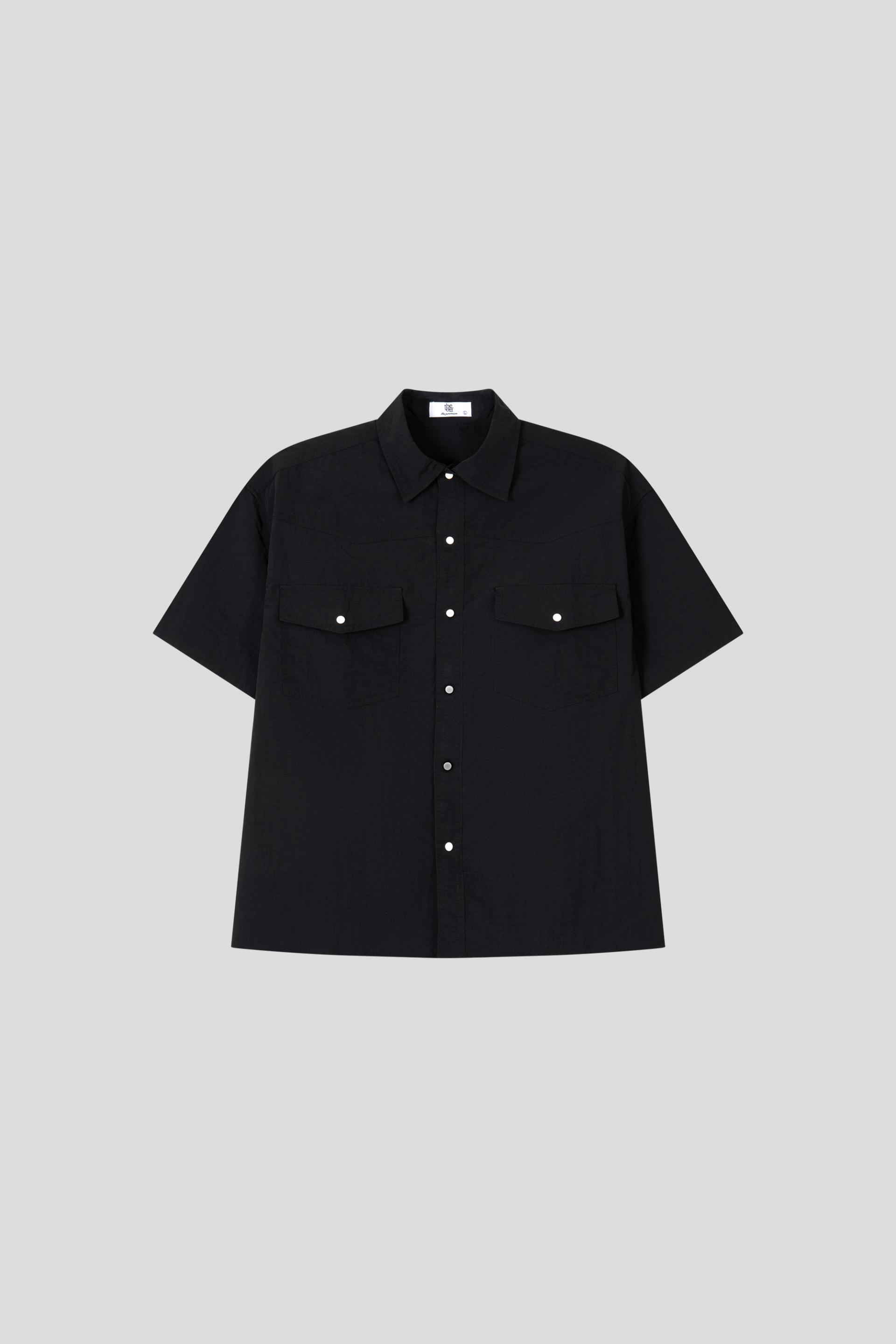 Muscle fit nylon crop shirt