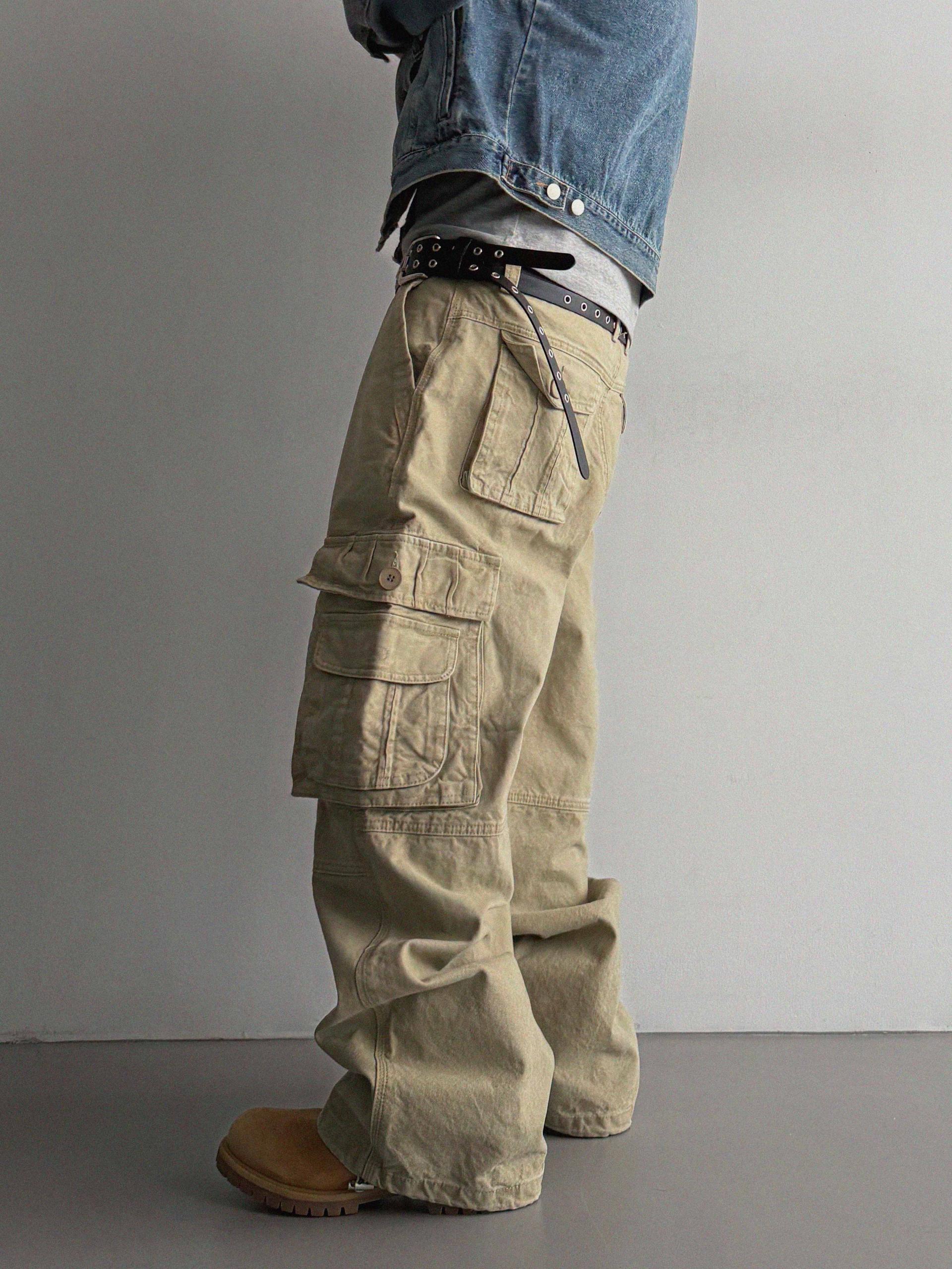 Ampty dyeing wide cargo pants