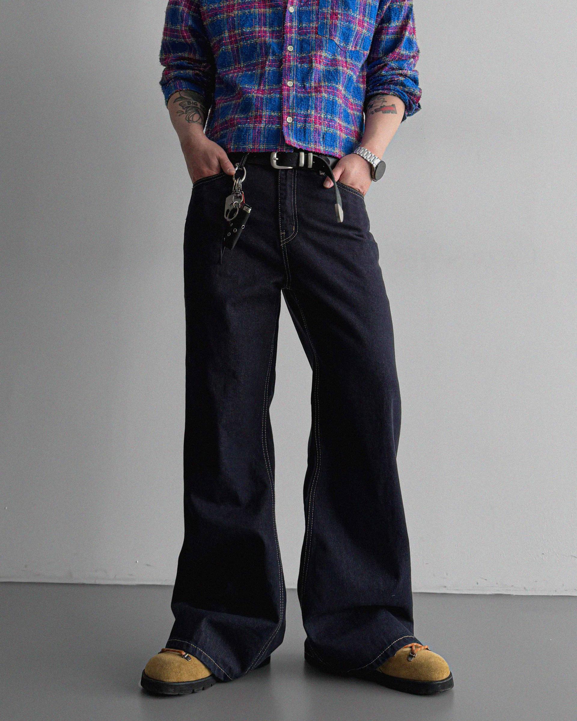Indigo flare denim pants