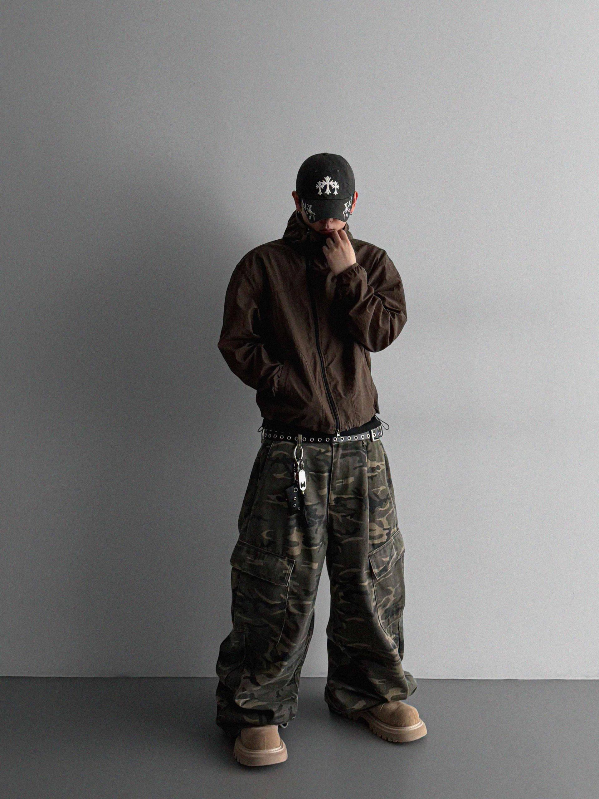 Summer diagonal zipper hood jacket