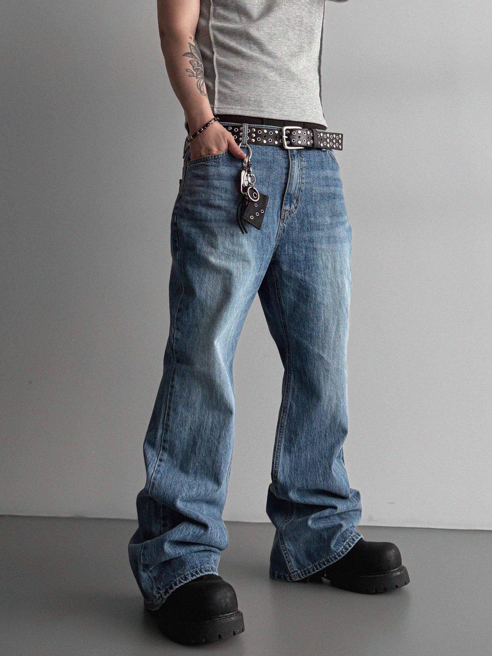 Graysh blue flared jeans