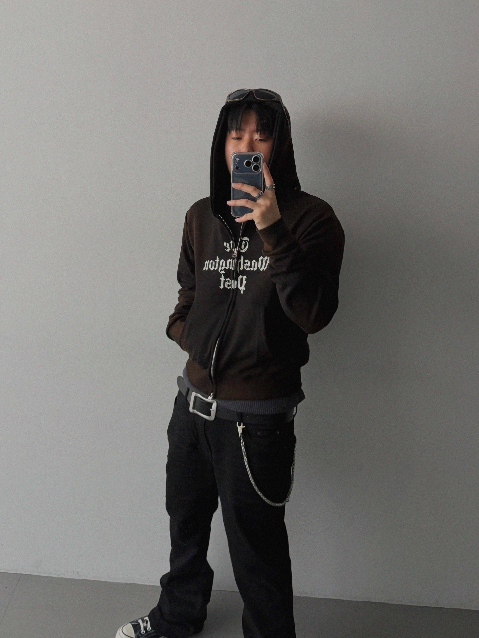 Washington crop hoodie zip-up