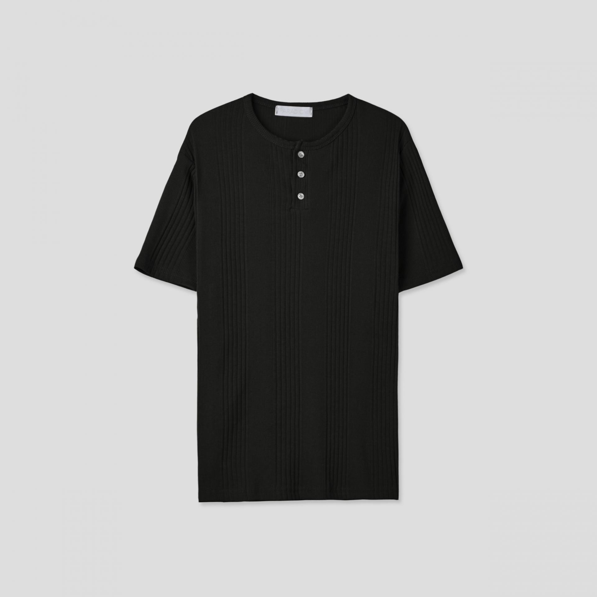 Terrace henley ceck slim half T